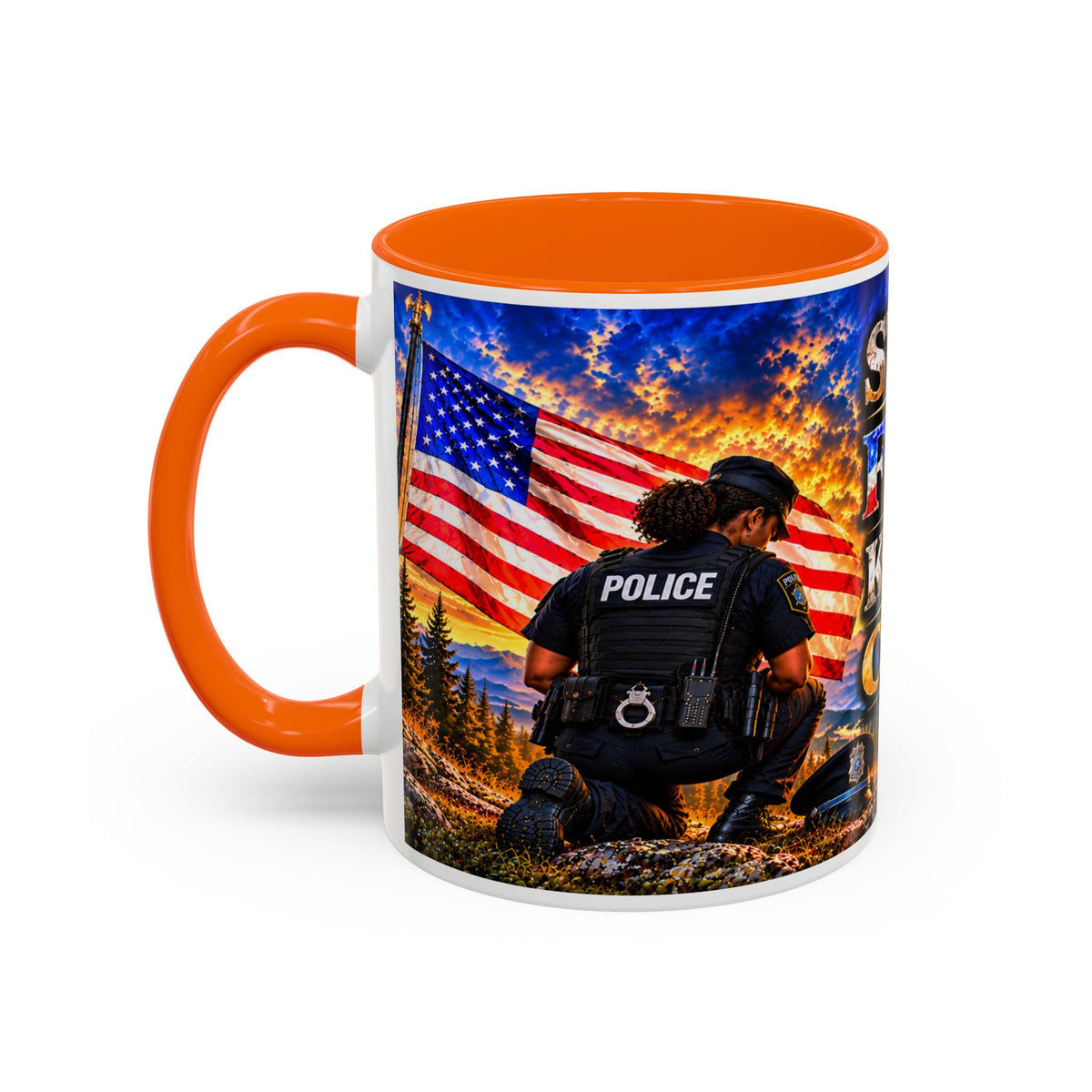 Stand for the Flag, Kneel for the Cross Coffee Mug_BF