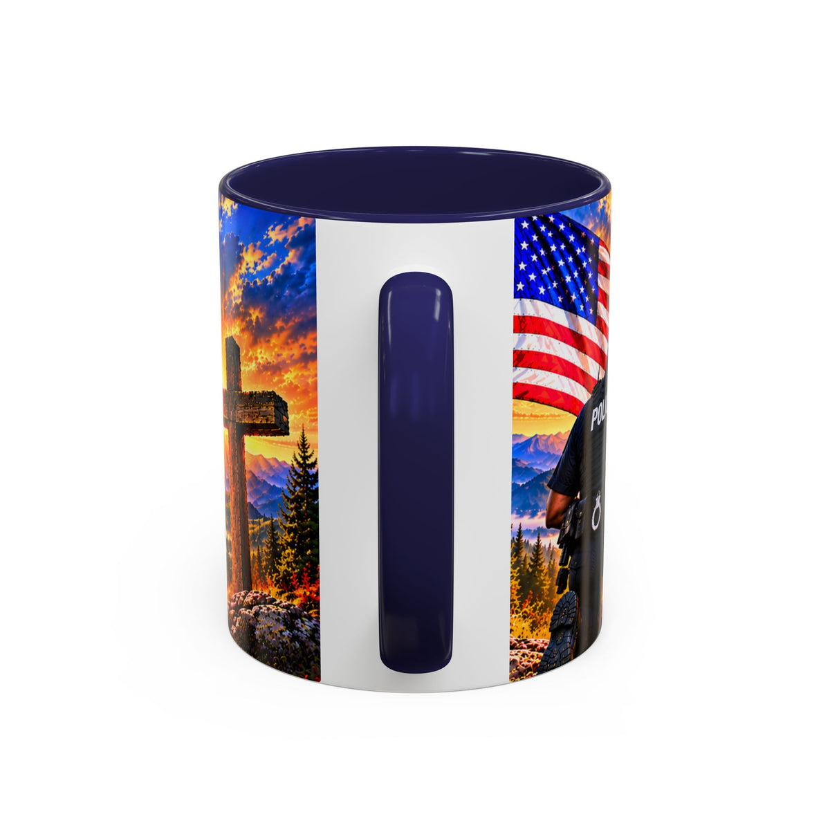 Coffee Mug - "Stand for the Flag, Kneel for the Cross" Police Officer Tribute 11oz or 15oz Mug