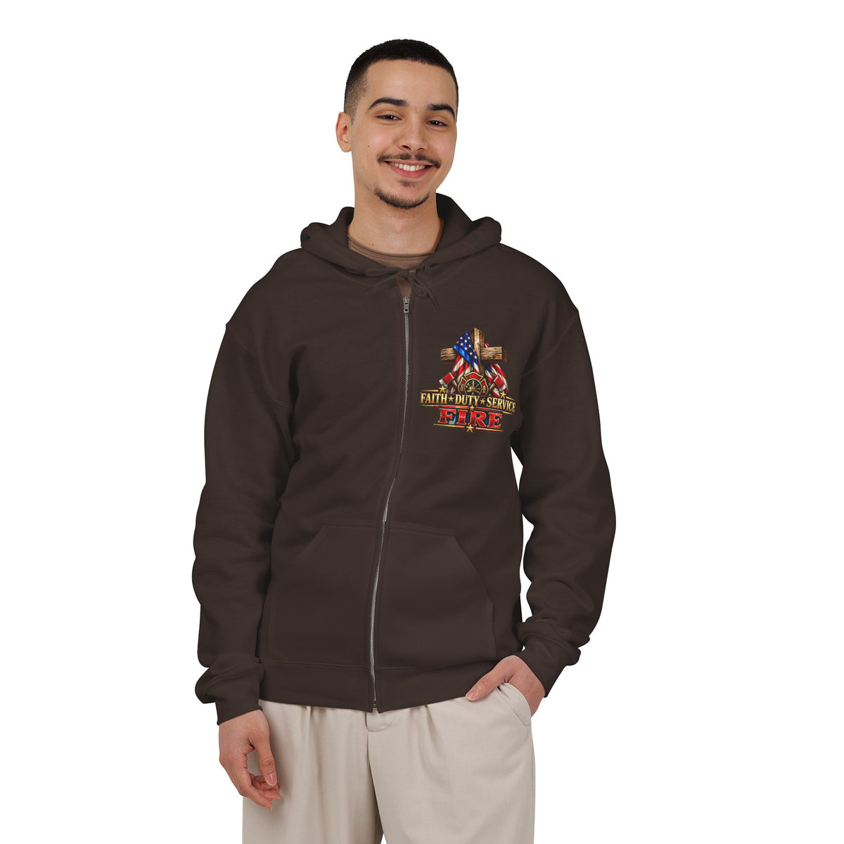Firefighter Stand for the Flag, Kneel for the Cross - Hoodie