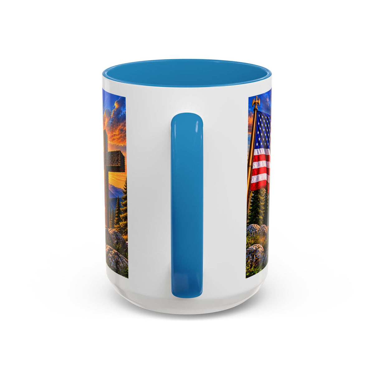 Riner_Firefighter_Stand for the Flag, Kneel for the Cross Coffee Mug_WM