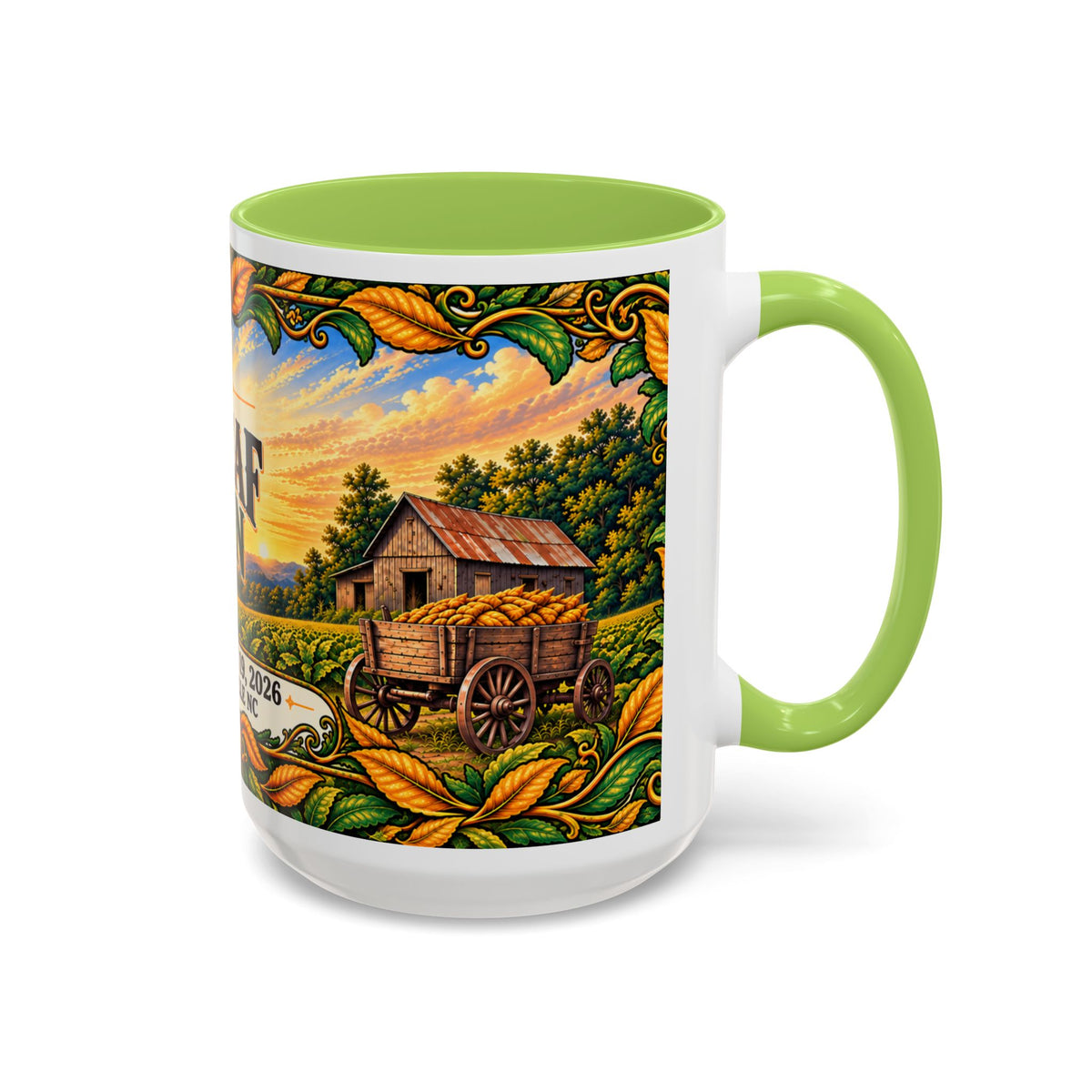 Bright Leaf Hoedown Coffee Mug Wrap — Caswell County Event Souvenir (Sept 19, 2026)