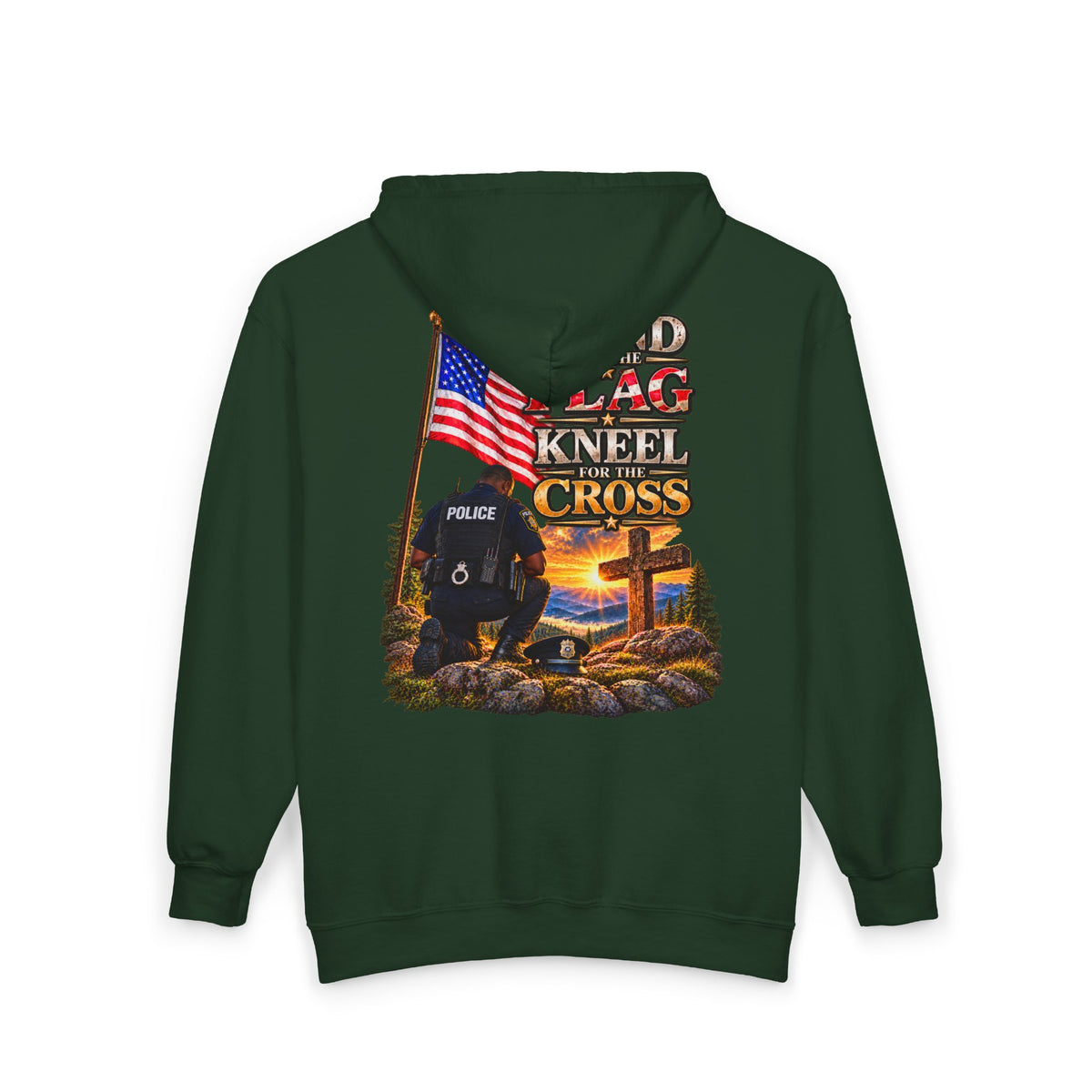 Police Officer 2 Stand for the Flag, Kneel for the Cross - Hoodie