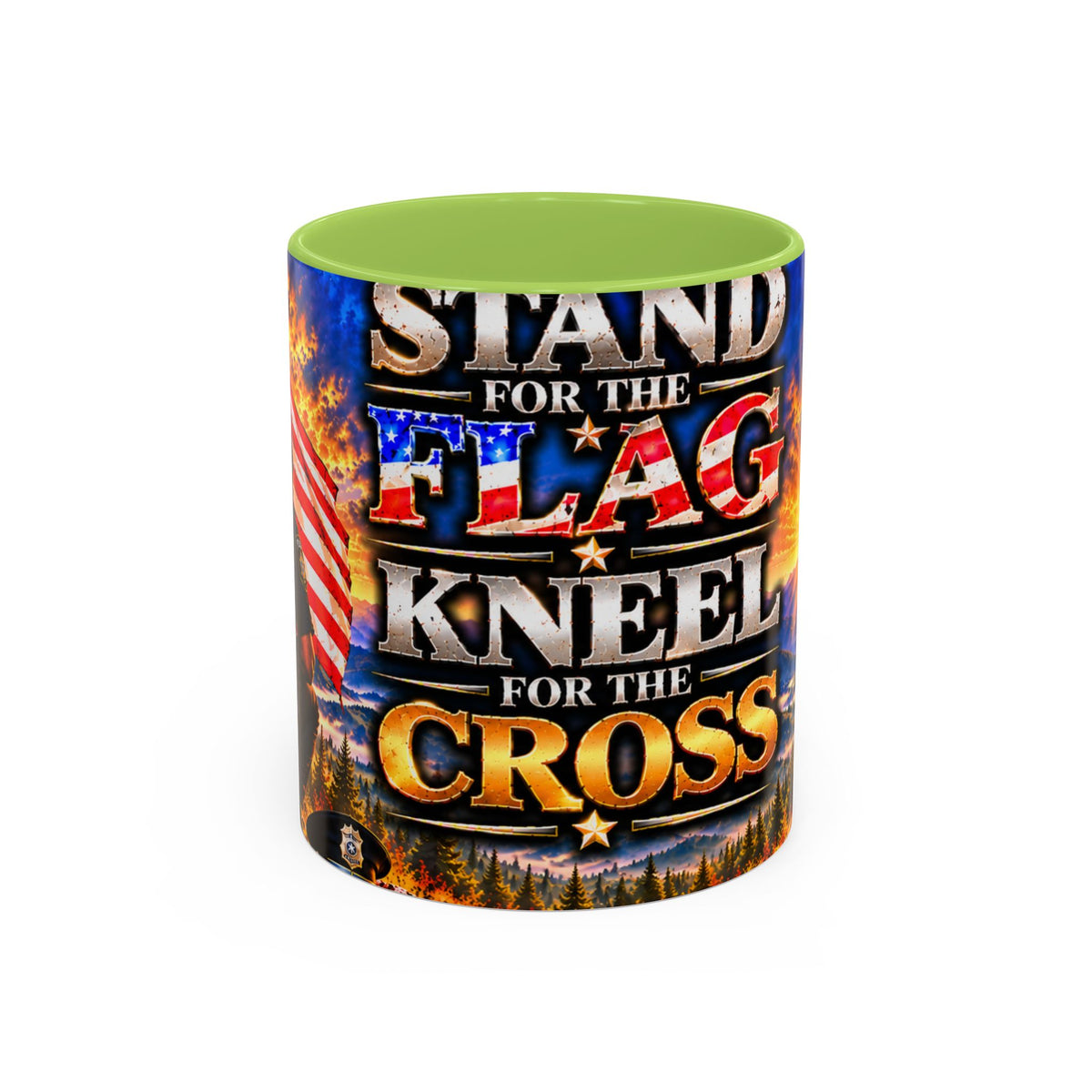 Coffee Mug - "Stand for the Flag, Kneel for the Cross" Police Officer Tribute 11oz or 15oz Mug