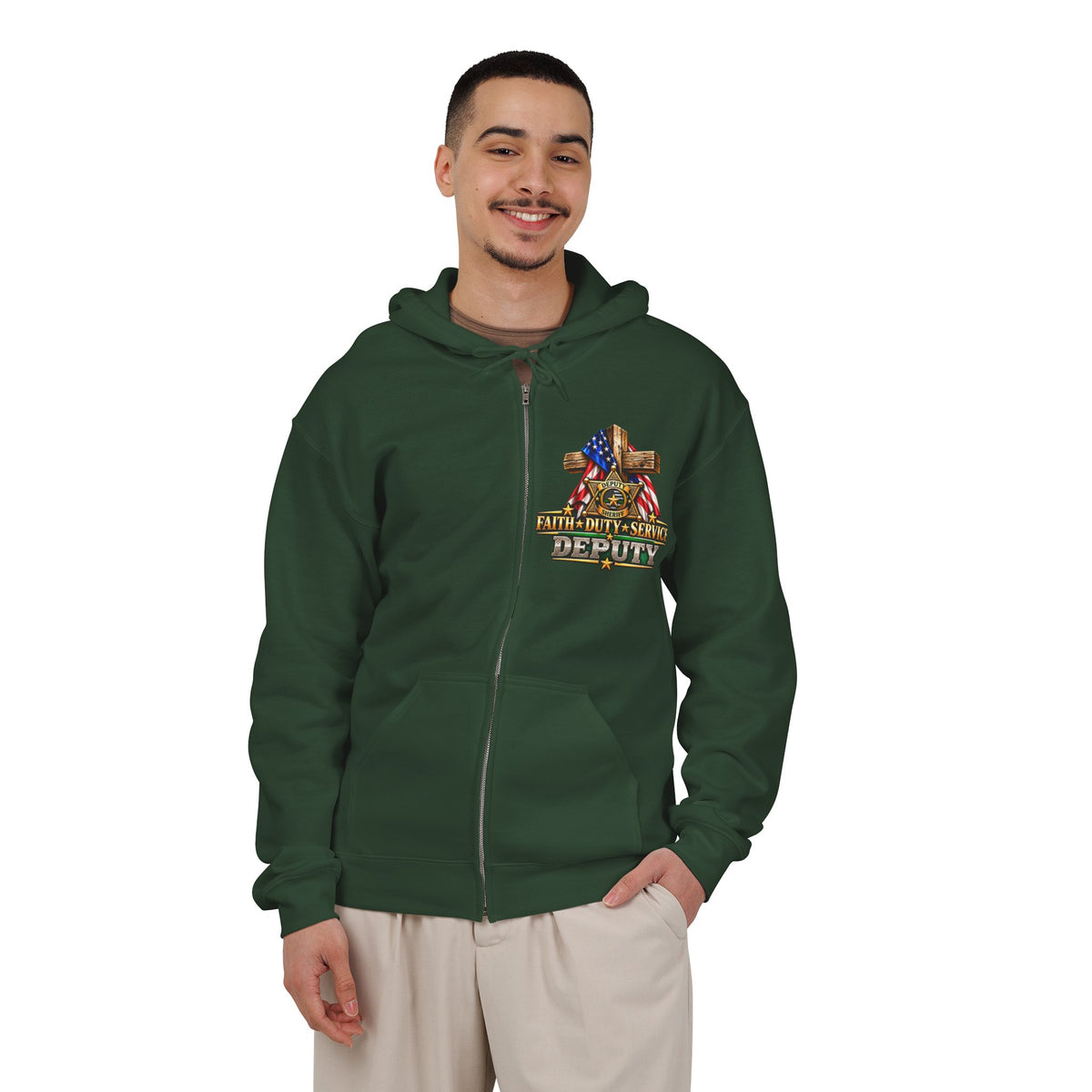 Deputy Sheriff Stand for the Flag, Kneel for the Cross - Hoodie