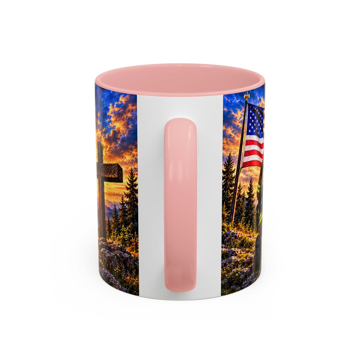 Firefighter Coffee Mug - "Stand for the Flag, Kneel for the Cross" Patriotic  Accent Mug