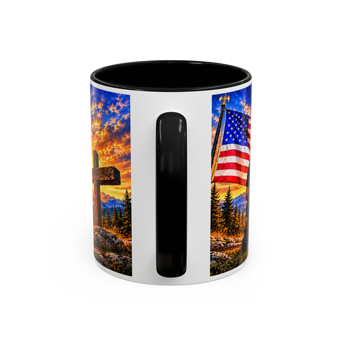 Stand for the Flag, Kneel for the Cross Coffee Mug_BF