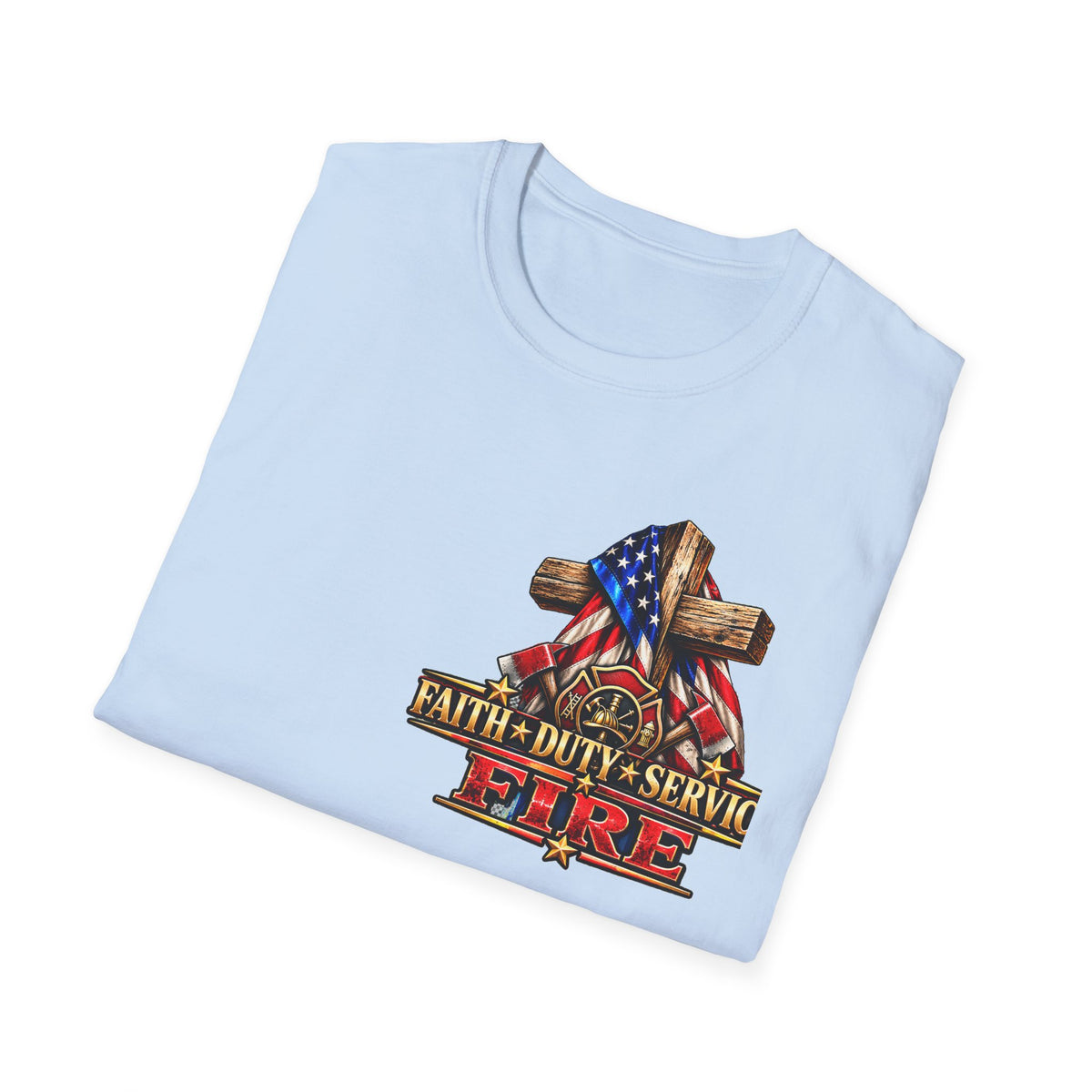 Firefighter Stand for the Flag, Kneel for the Cross