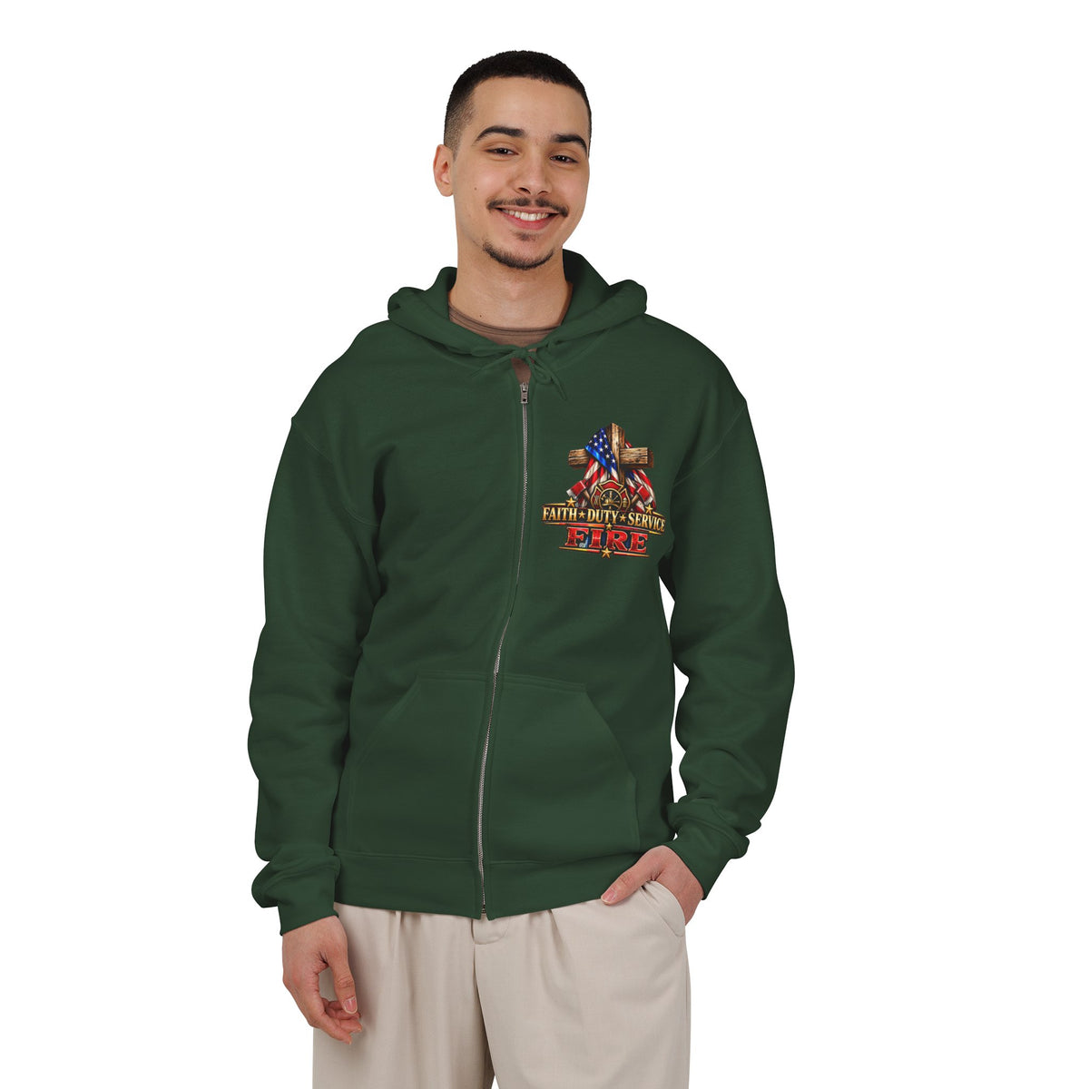 Firefighter Stand for the Flag, Kneel for the Cross - Hoodie