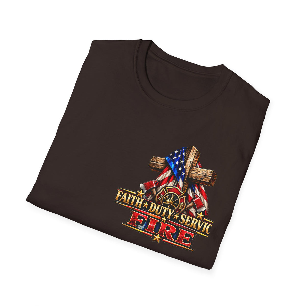 Firefighter Stand for the Flag, Kneel for the Cross
