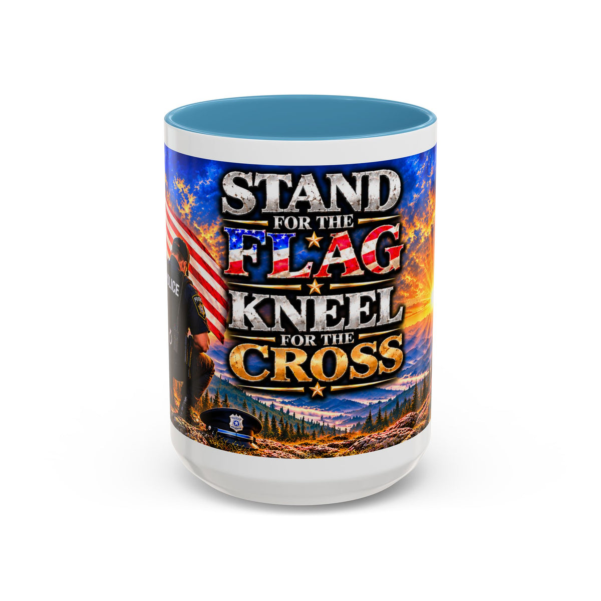 Stand for the Flag, Kneel for the Cross Coffee Mug