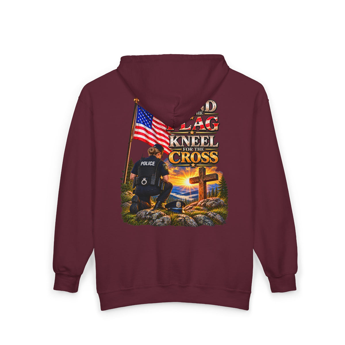Police Officer 3 Stand for the Flag, Kneel for the Cross - Hoodie