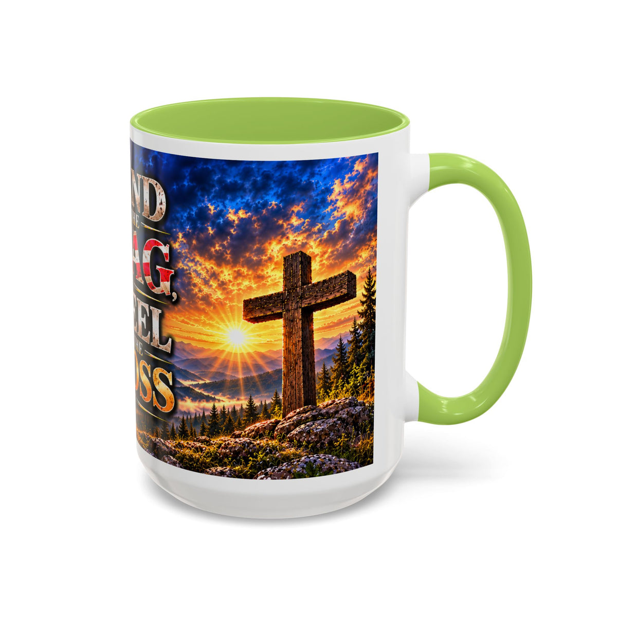Firefighter Coffee Mug - "Stand for the Flag, Kneel for the Cross" Patriotic  Accent Mug