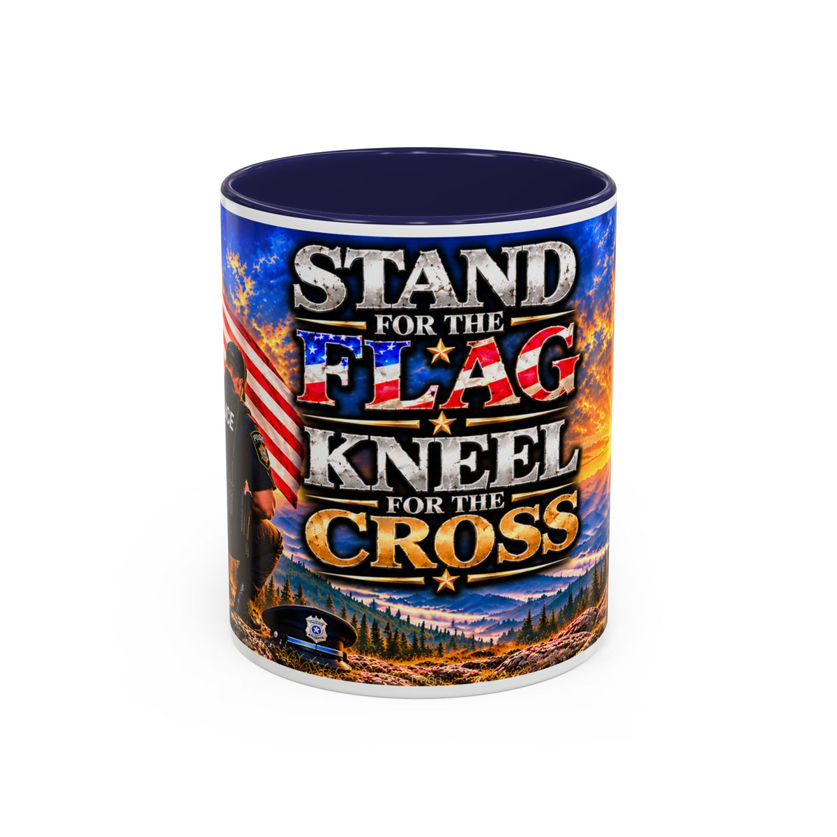 Stand for the Flag, Kneel for the Cross Coffee Mug