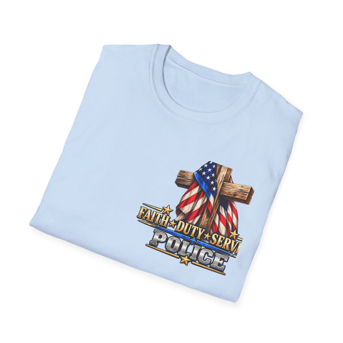Stand for the Flag, Kneel for the Cross Police T-Shirt