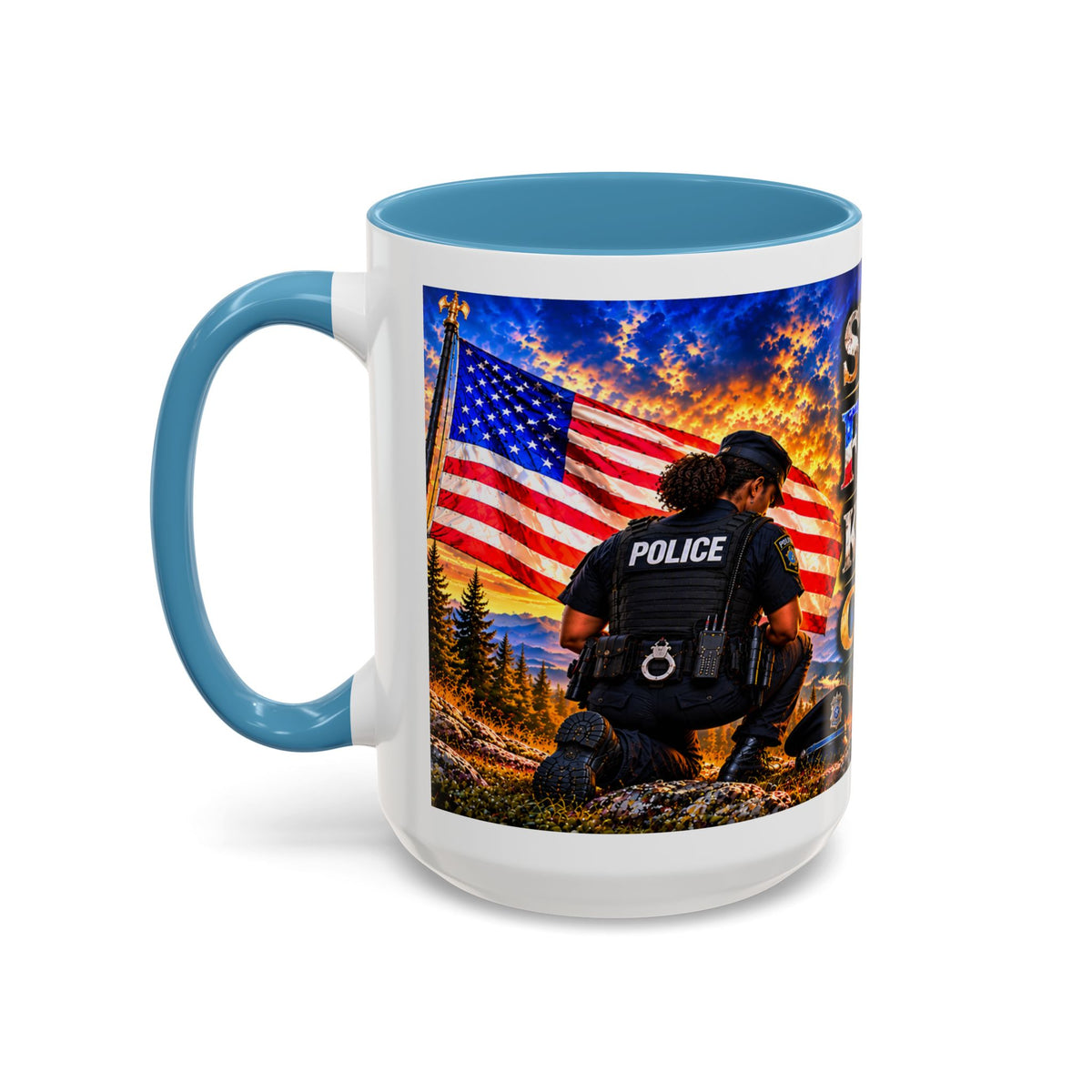 Stand for the Flag, Kneel for the Cross Coffee Mug_BF