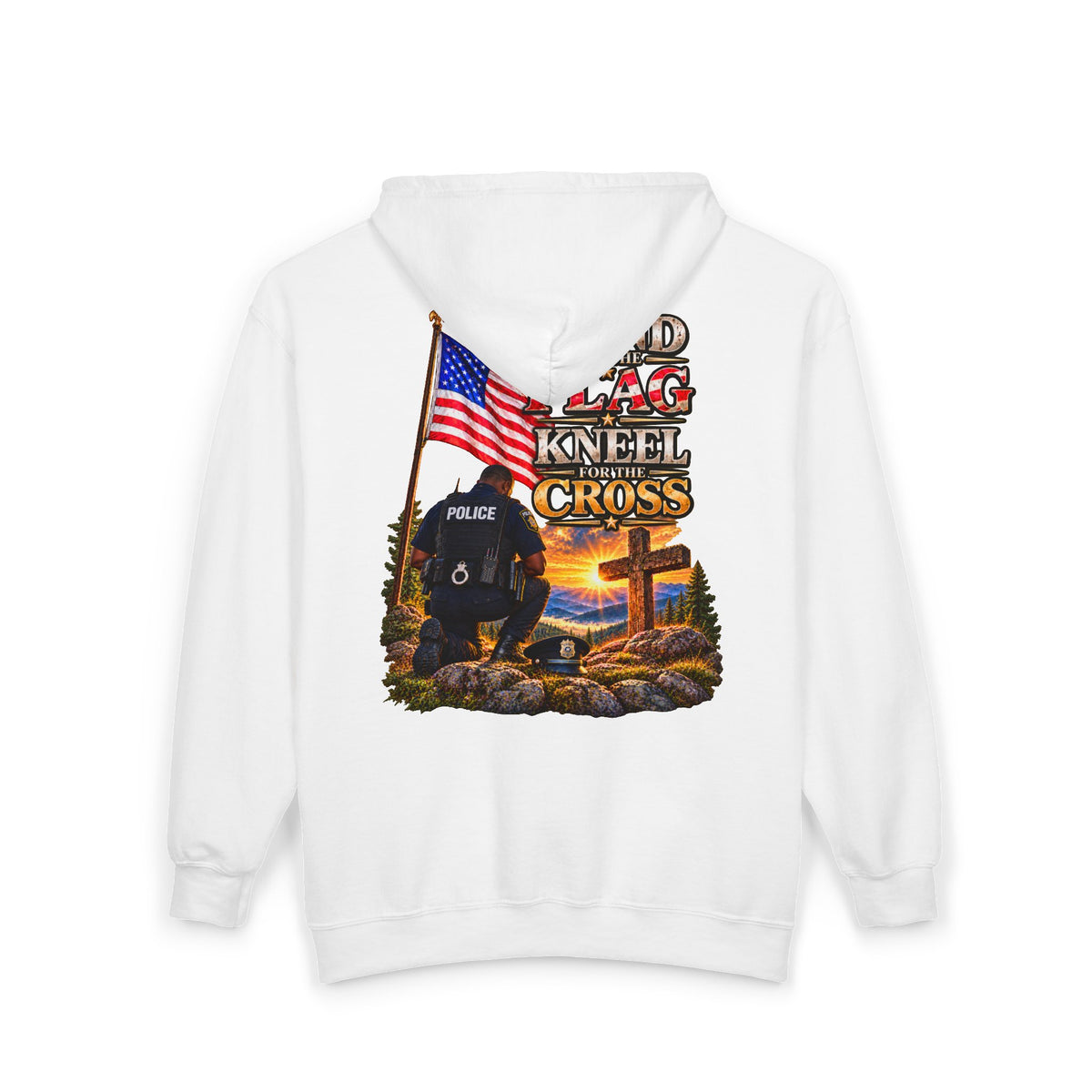 Police Officer 2 Stand for the Flag, Kneel for the Cross - Hoodie