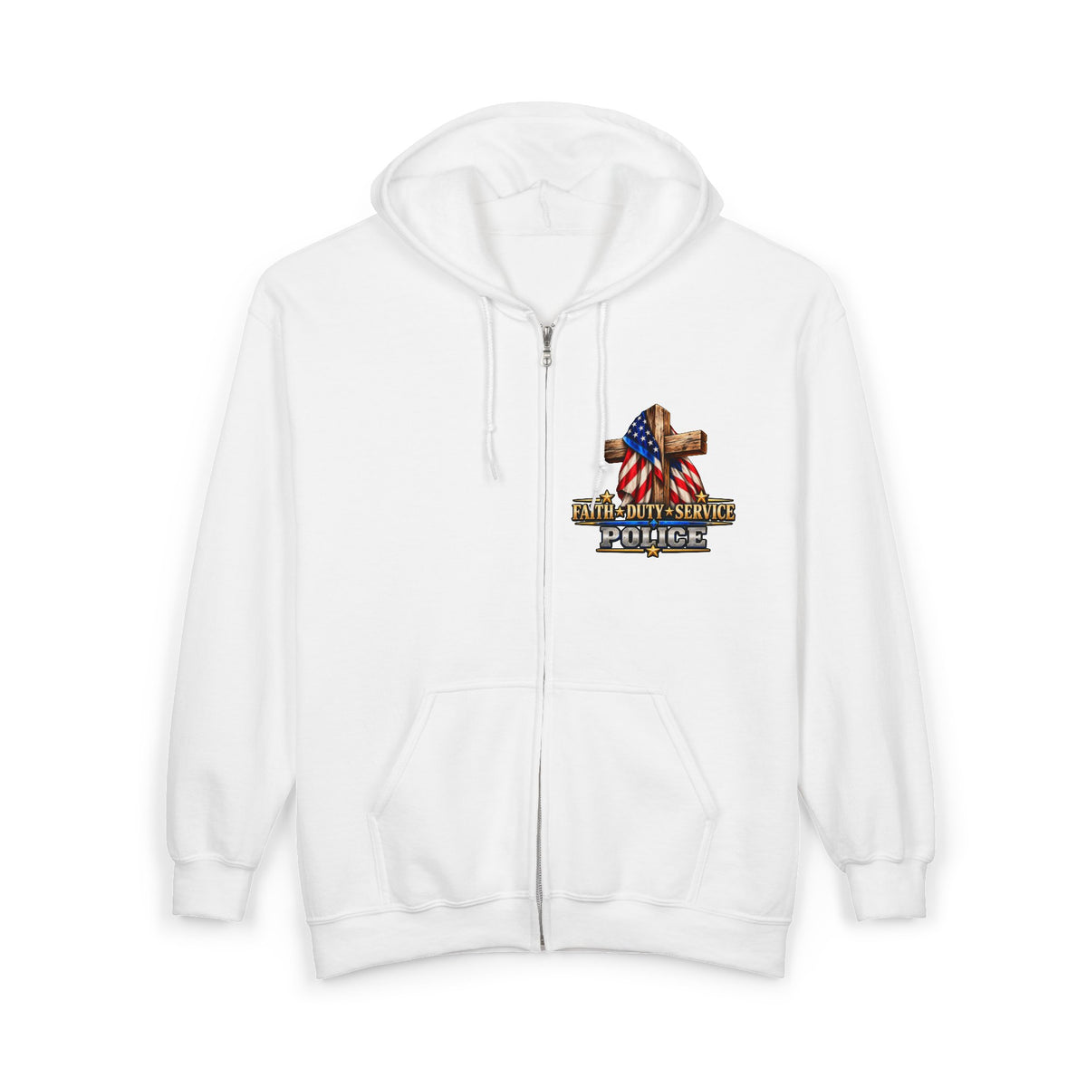 Police Officer Stand for the Flag, Kneel for the Cross - Hoodie