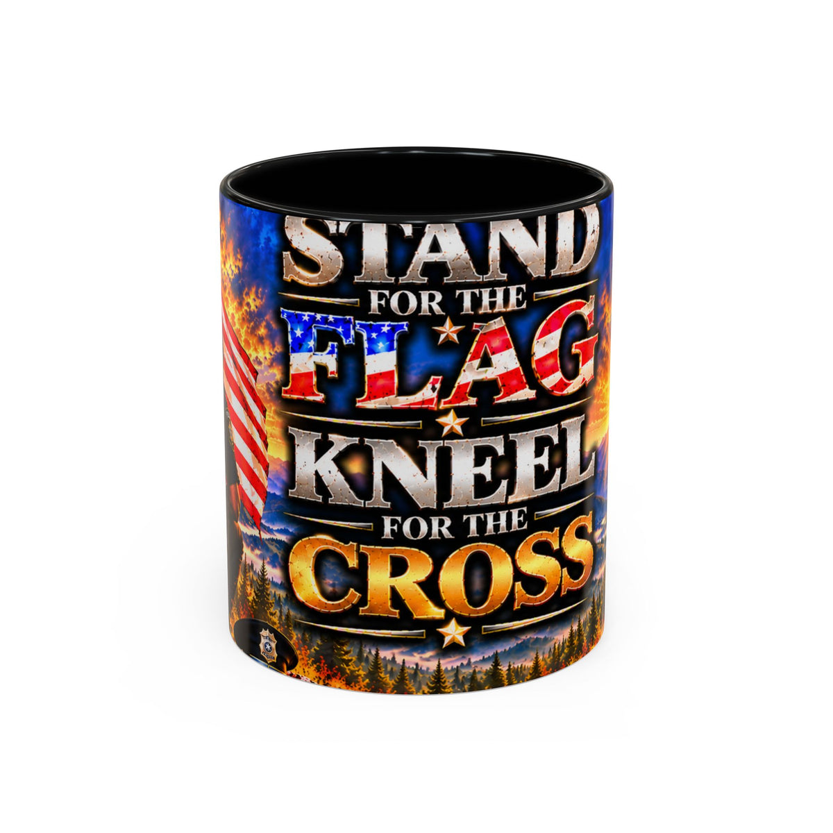 Coffee Mug - "Stand for the Flag, Kneel for the Cross" Police Officer Tribute 11oz or 15oz Mug
