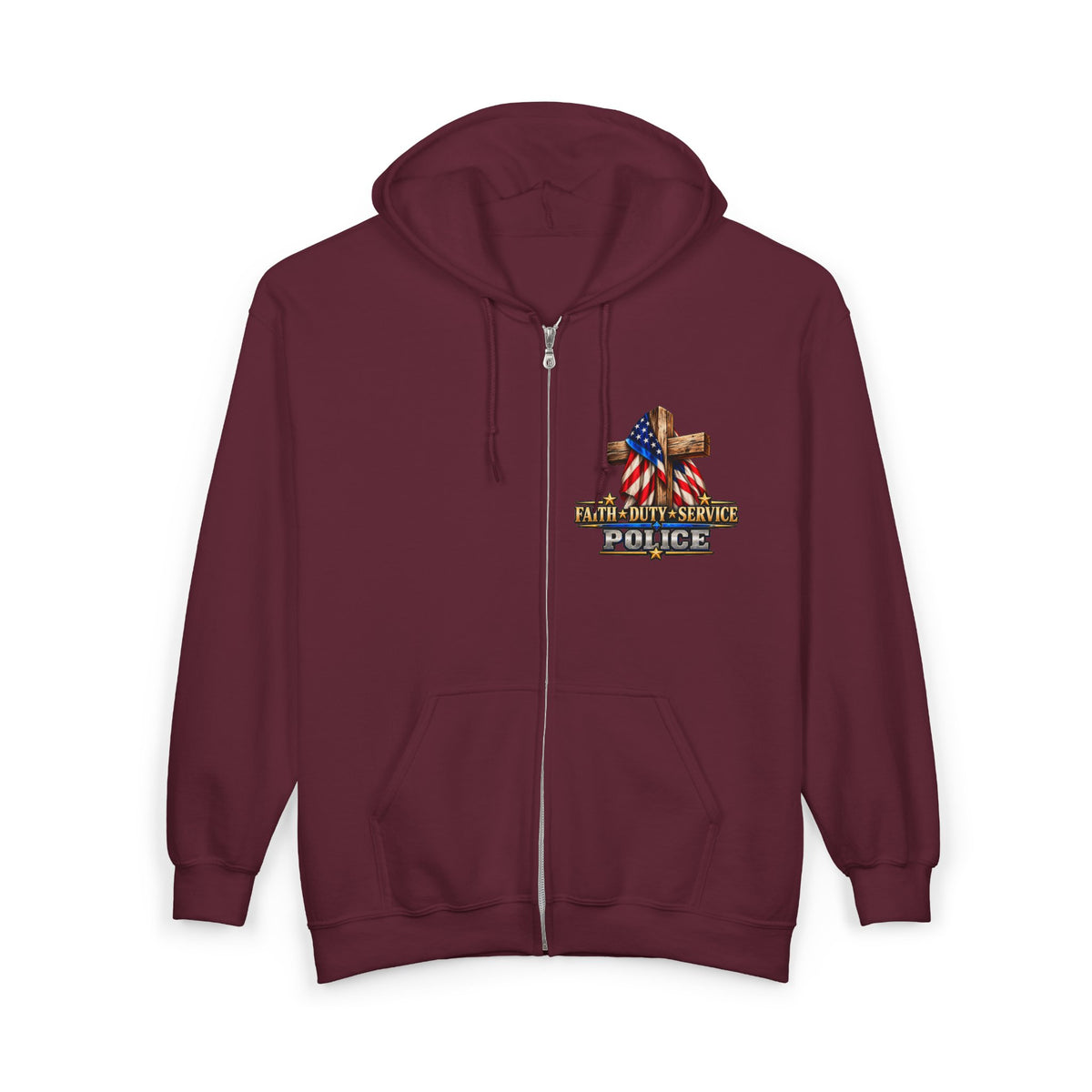 Police Officer Stand for the Flag, Kneel for the Cross - Hoodie
