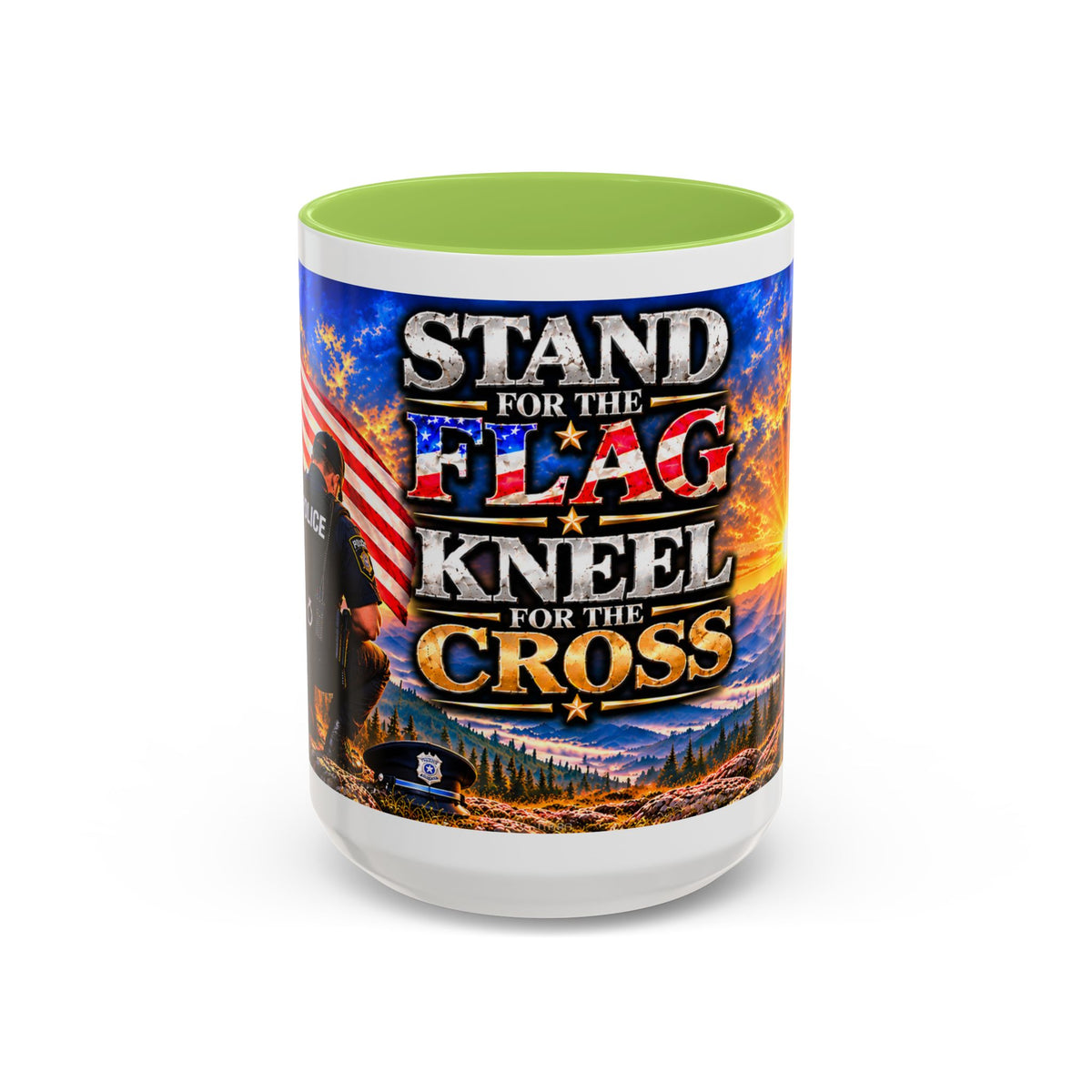Stand for the Flag, Kneel for the Cross Coffee Mug
