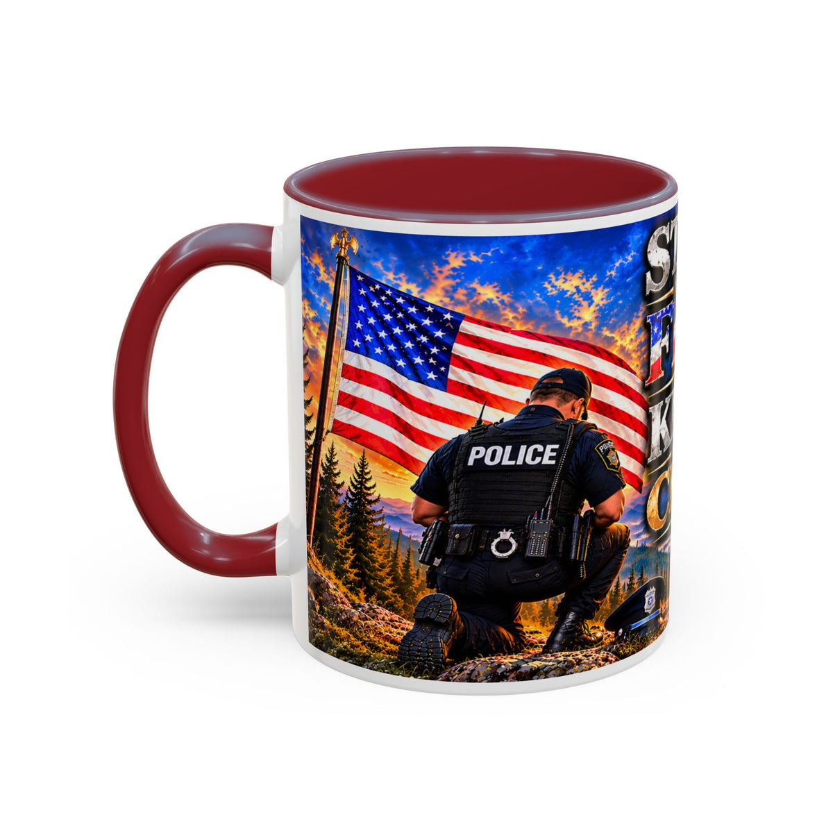 Stand for the Flag, Kneel for the Cross Coffee Mug