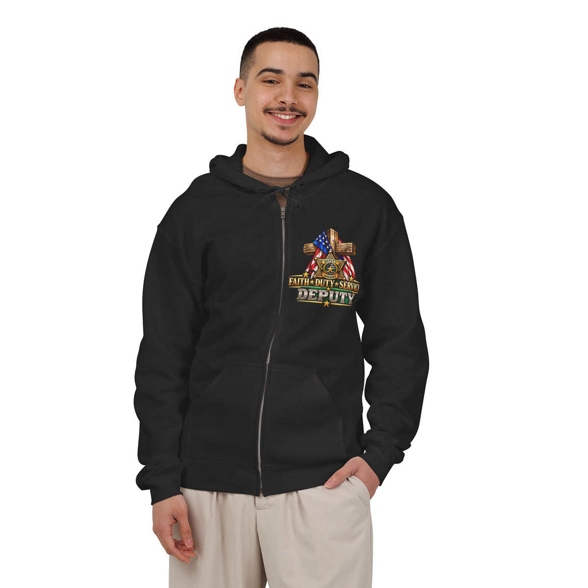 Deputy Sheriff Stand for the Flag, Kneel for the Cross - Hoodie