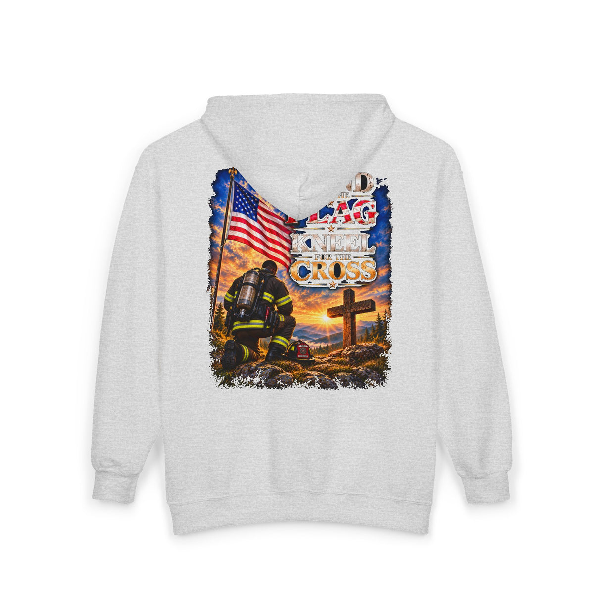 Firefighter 2 Stand for the Flag, Kneel for the Cross - Hoodie