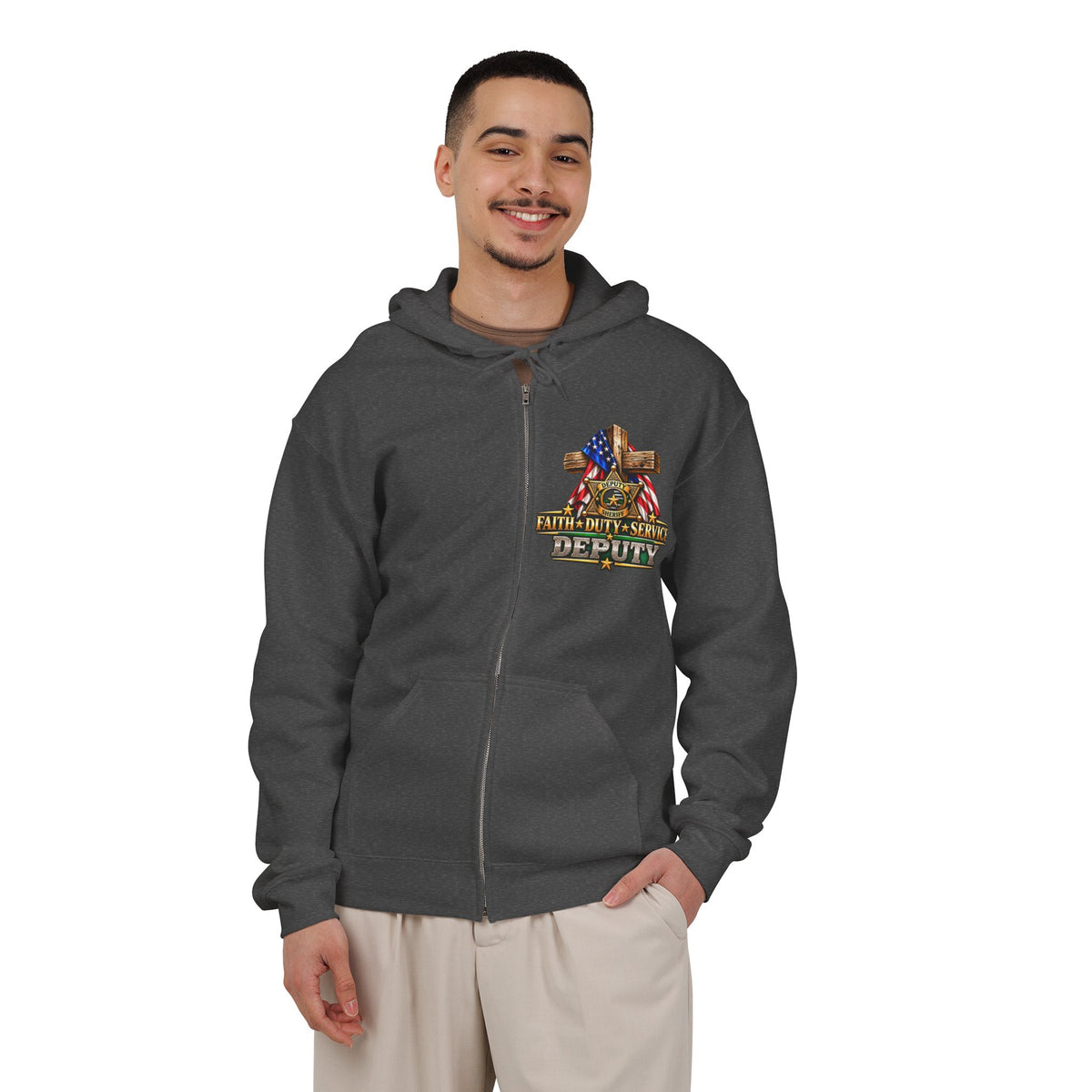 Deputy Sheriff Stand for the Flag, Kneel for the Cross - Hoodie