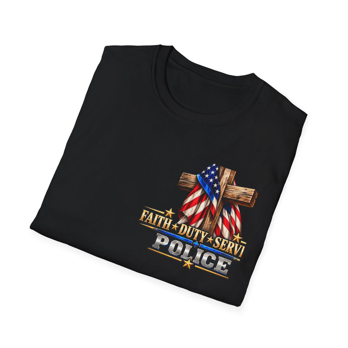 Stand for the Flag, Kneel for the Cross Police T-Shirt