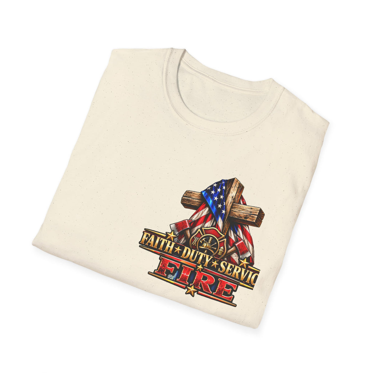 Firefighter Stand for the Flag, Kneel for the Cross