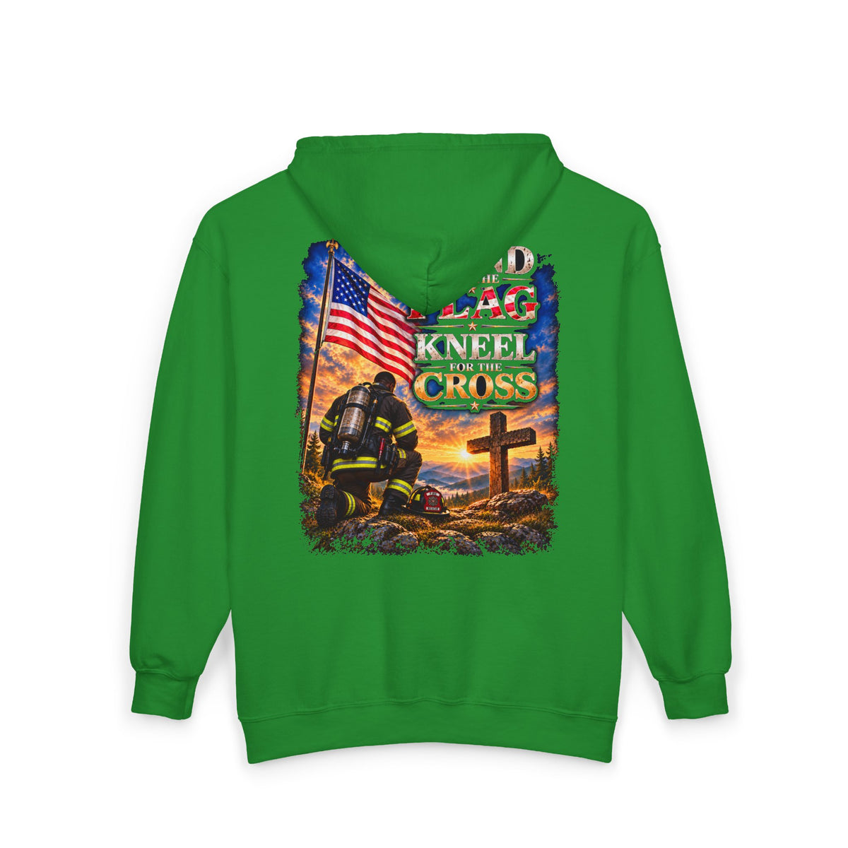 Firefighter 2 Stand for the Flag, Kneel for the Cross - Hoodie