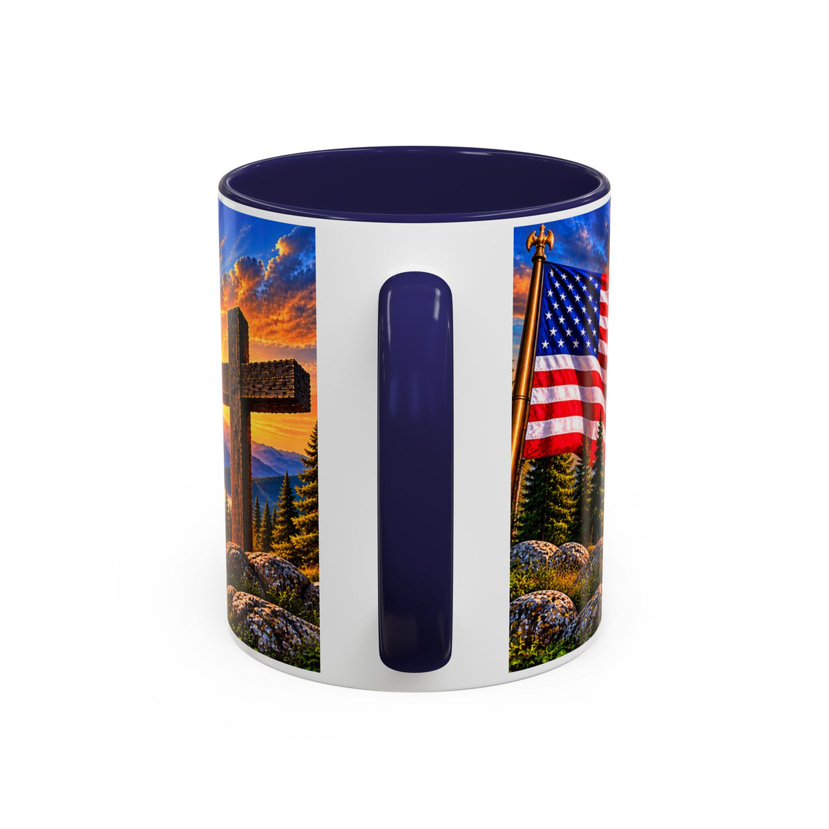 Riner_Firefighter_Stand for the Flag, Kneel for the Cross Coffee Mug_WM