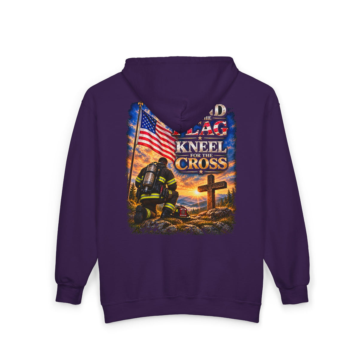 Firefighter 2 Stand for the Flag, Kneel for the Cross - Hoodie