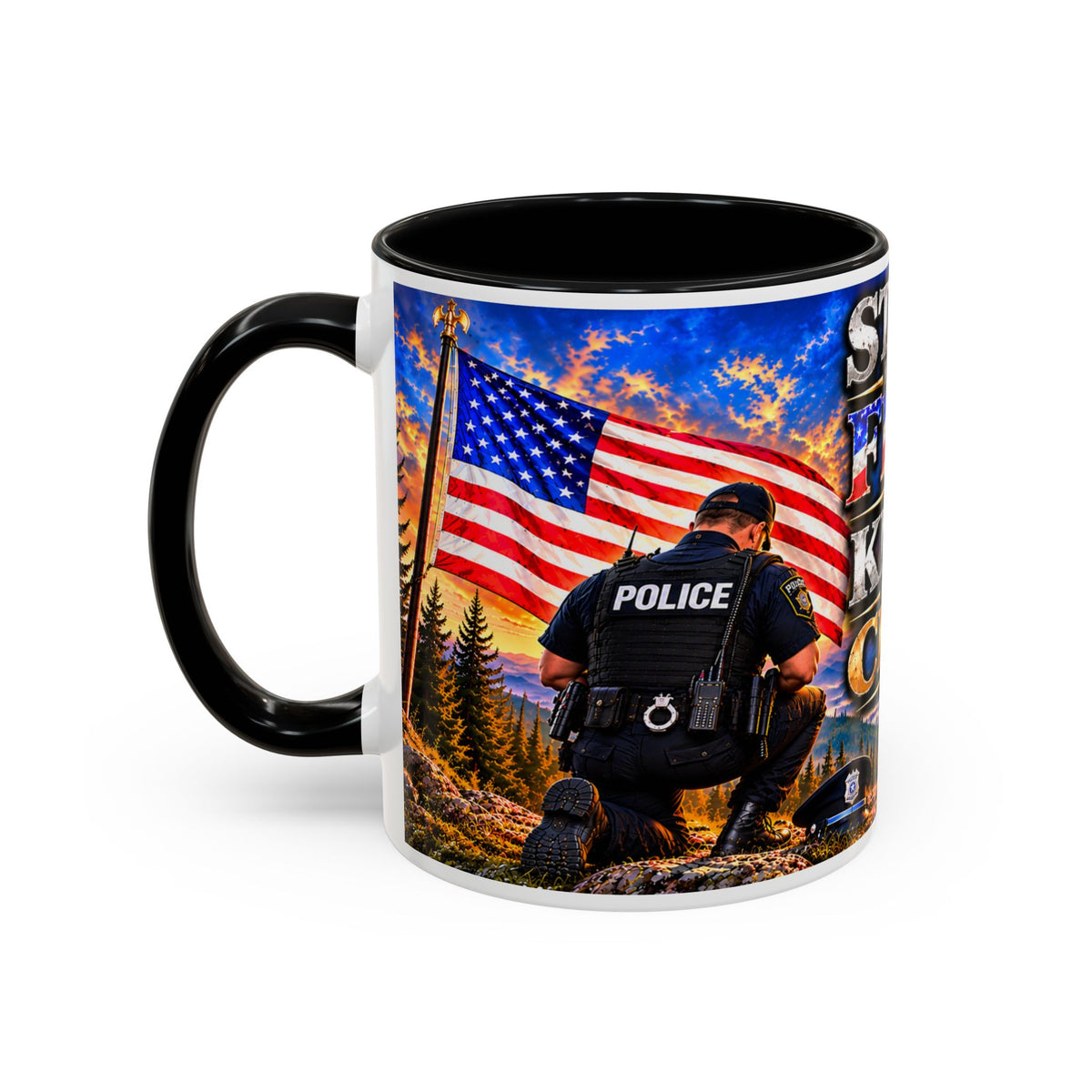 Stand for the Flag, Kneel for the Cross Coffee Mug