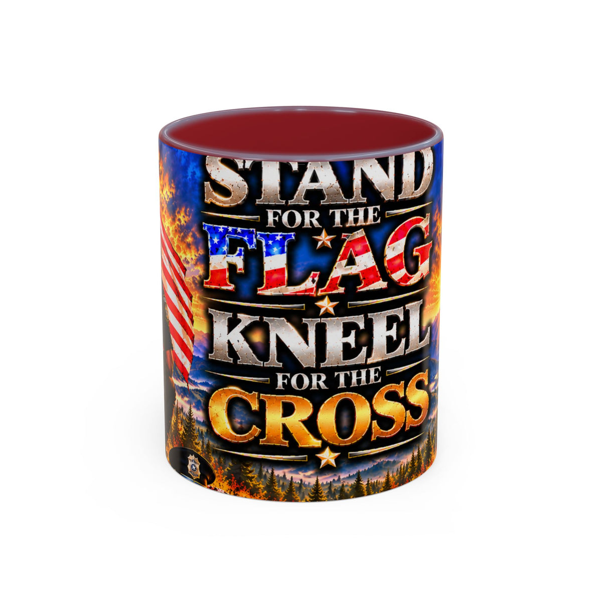 Coffee Mug - "Stand for the Flag, Kneel for the Cross" Police Officer Tribute 11oz or 15oz Mug
