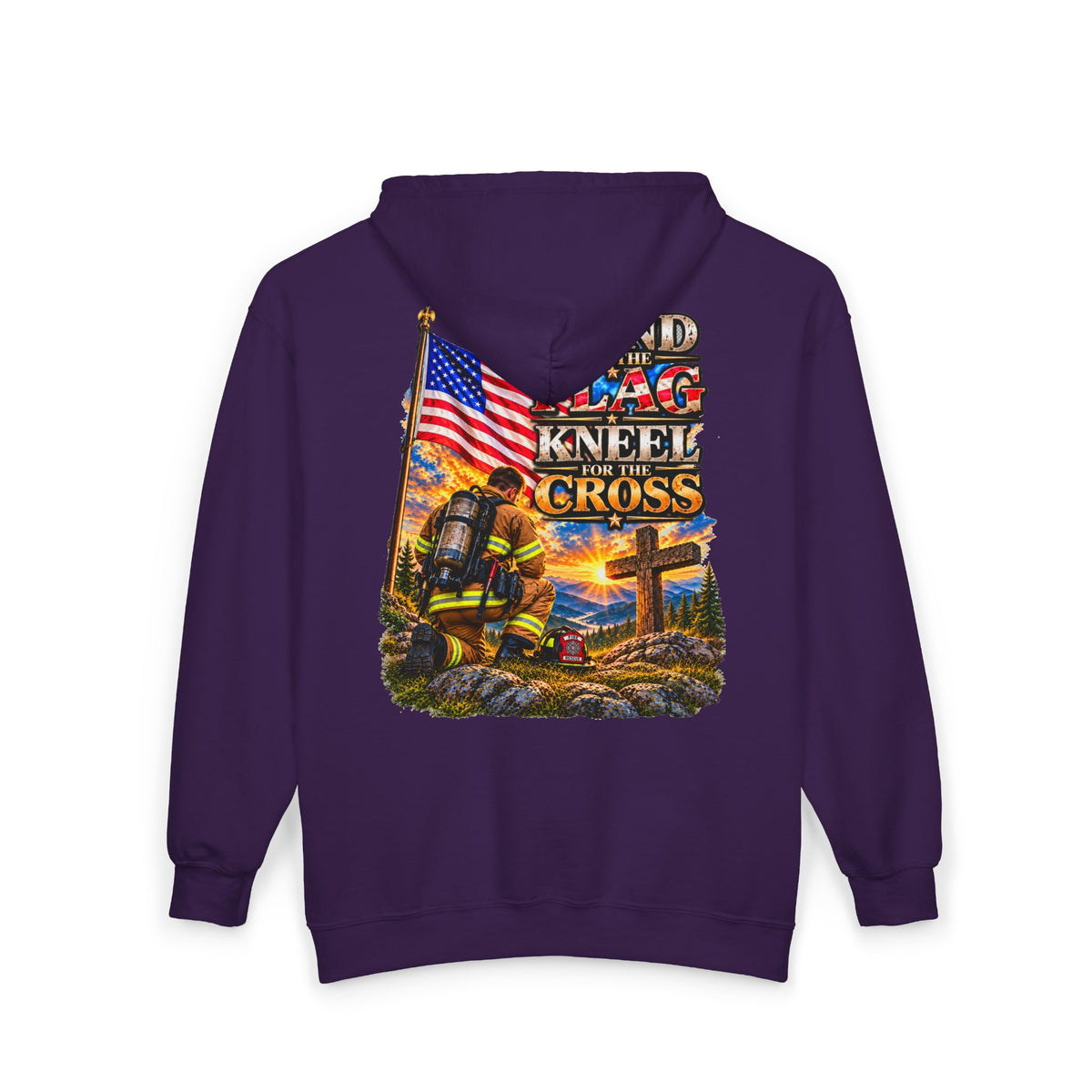 Firefighter Stand for the Flag, Kneel for the Cross - Hoodie