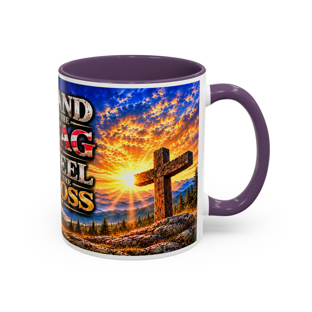 Stand for the Flag, Kneel for the Cross Coffee Mug_BF