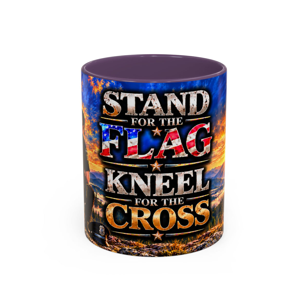 Coffee Mug - "Stand for the Flag, Kneel for the Cross" Police Officer Tribute 11oz or 15oz Mug_WF