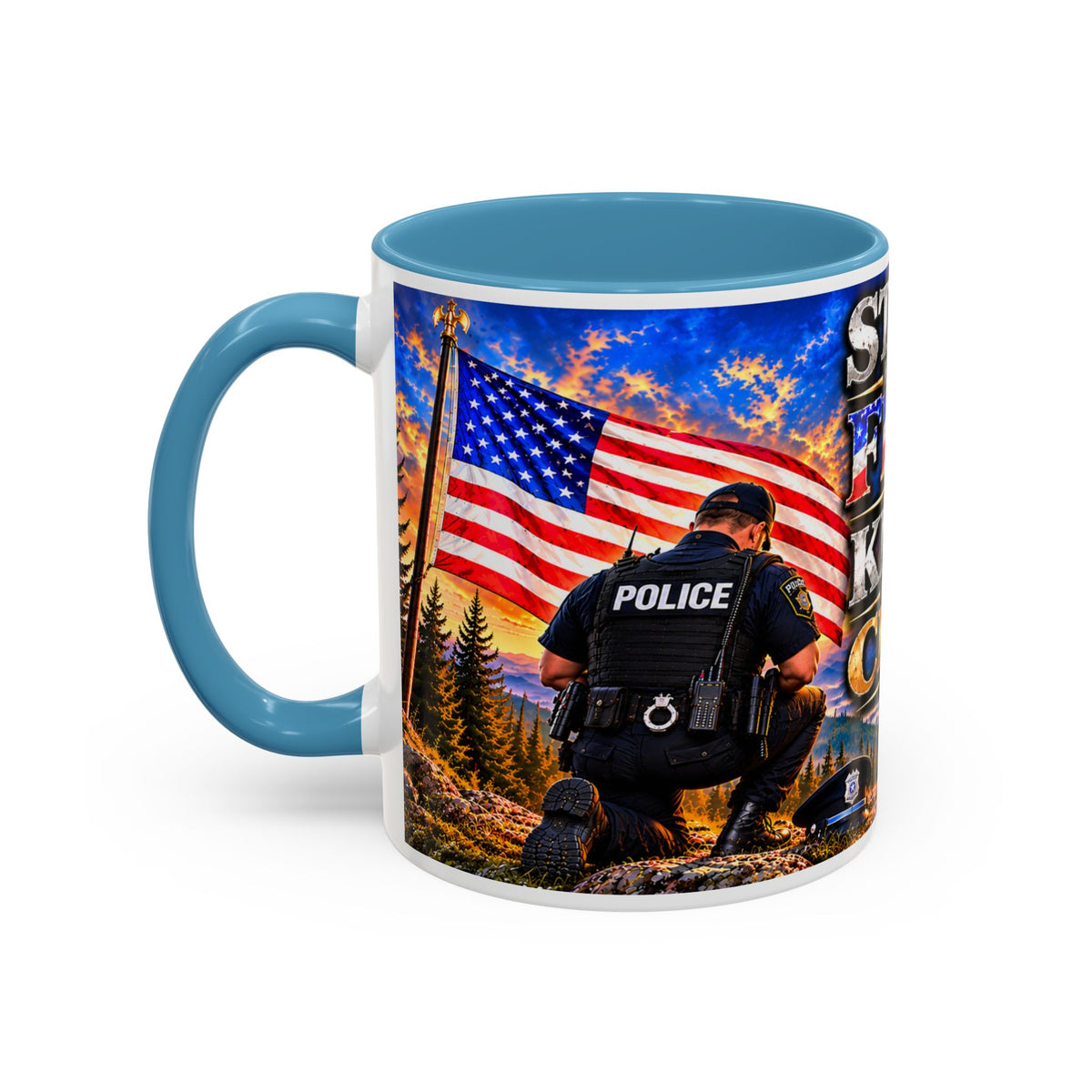 Stand for the Flag, Kneel for the Cross Coffee Mug