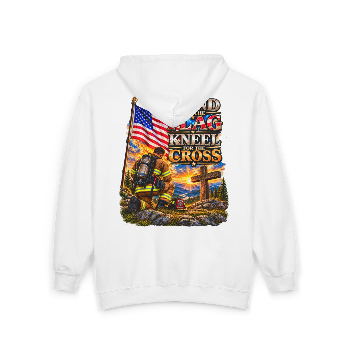 Firefighter Stand for the Flag, Kneel for the Cross - Hoodie