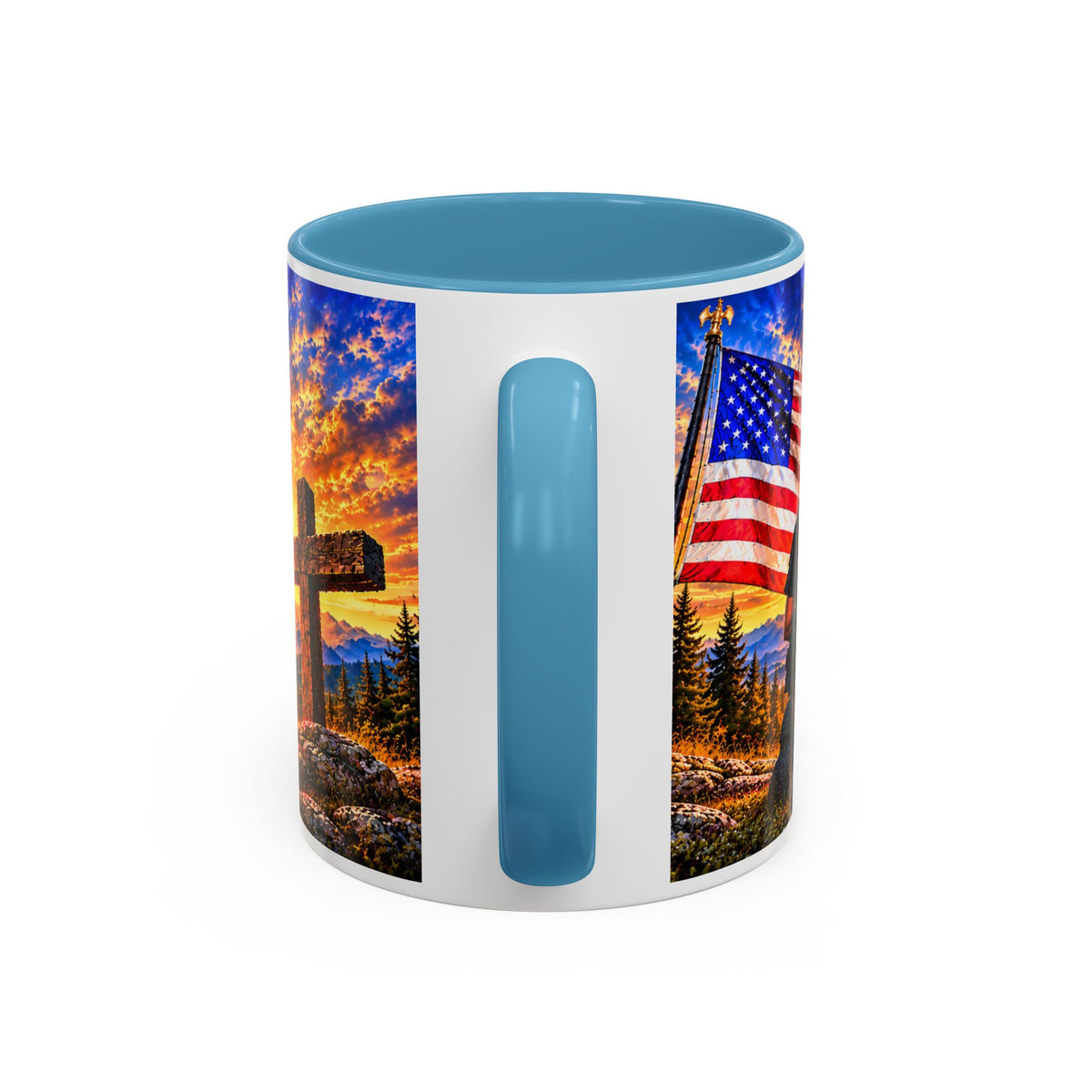 Stand for the Flag, Kneel for the Cross Coffee Mug_BF