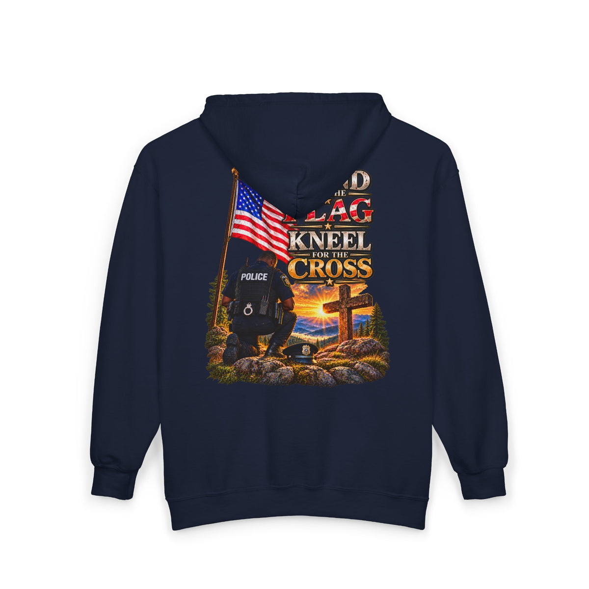 Police Officer 2 Stand for the Flag, Kneel for the Cross - Hoodie