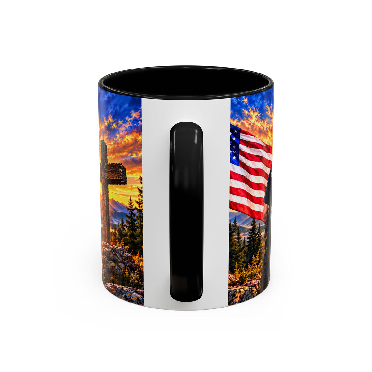 Coffee Mug - "Stand for the Flag, Kneel for the Cross" Police Officer Tribute 11oz or 15oz Mug_WF