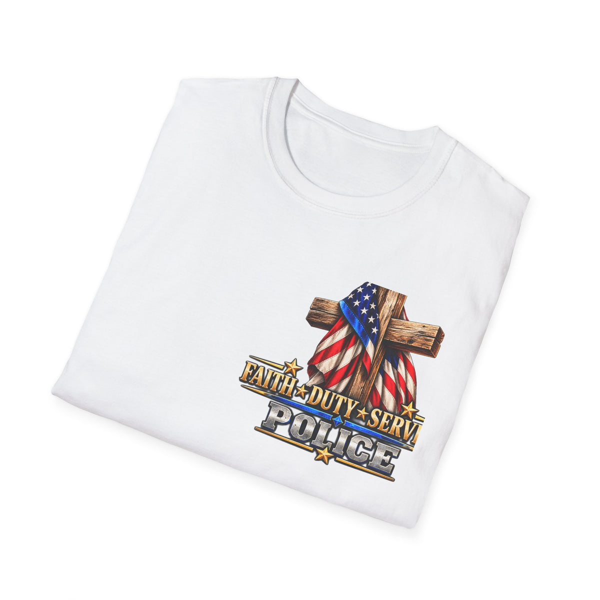 Stand for the Flag, Kneel for the Cross Police T-Shirt