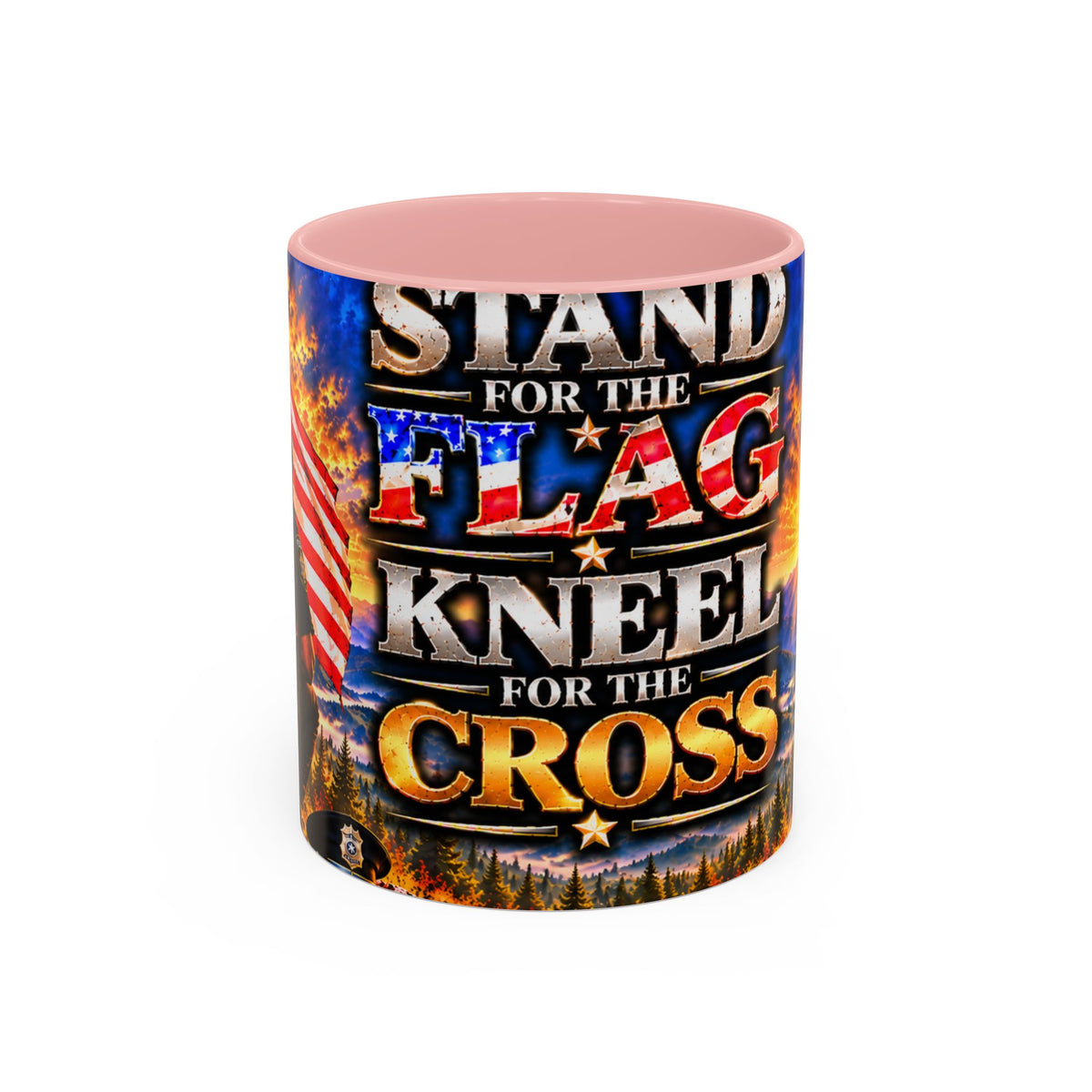 Coffee Mug - "Stand for the Flag, Kneel for the Cross" Police Officer Tribute 11oz or 15oz Mug