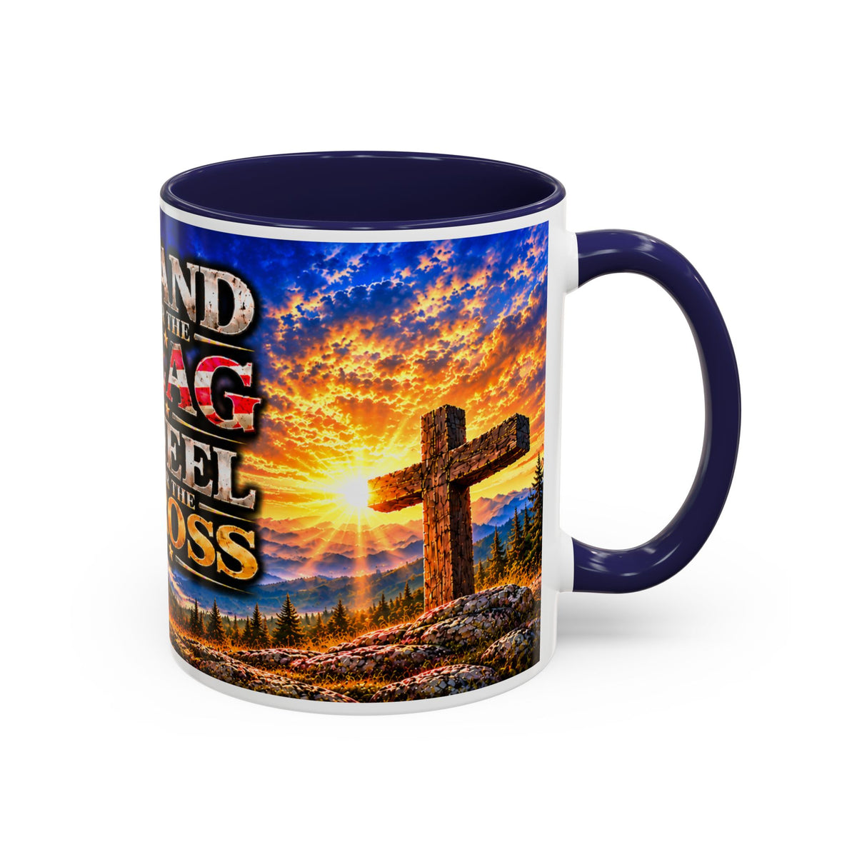 Stand for the Flag, Kneel for the Cross Coffee Mug_BF