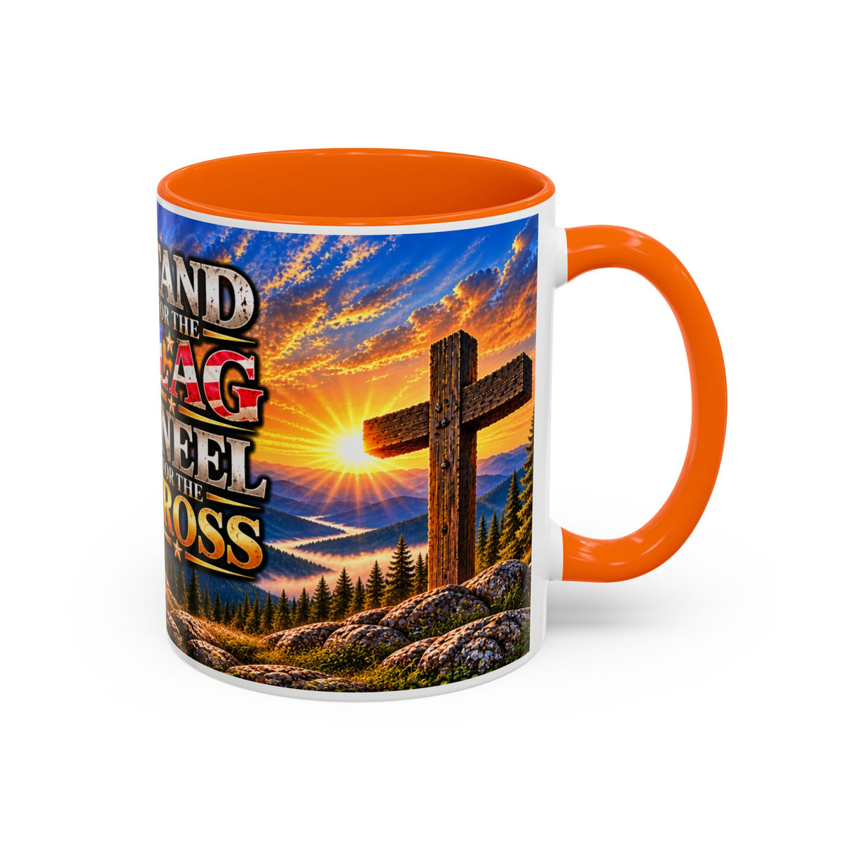 Riner_Firefighter_Stand for the Flag, Kneel for the Cross Coffee Mug_WM