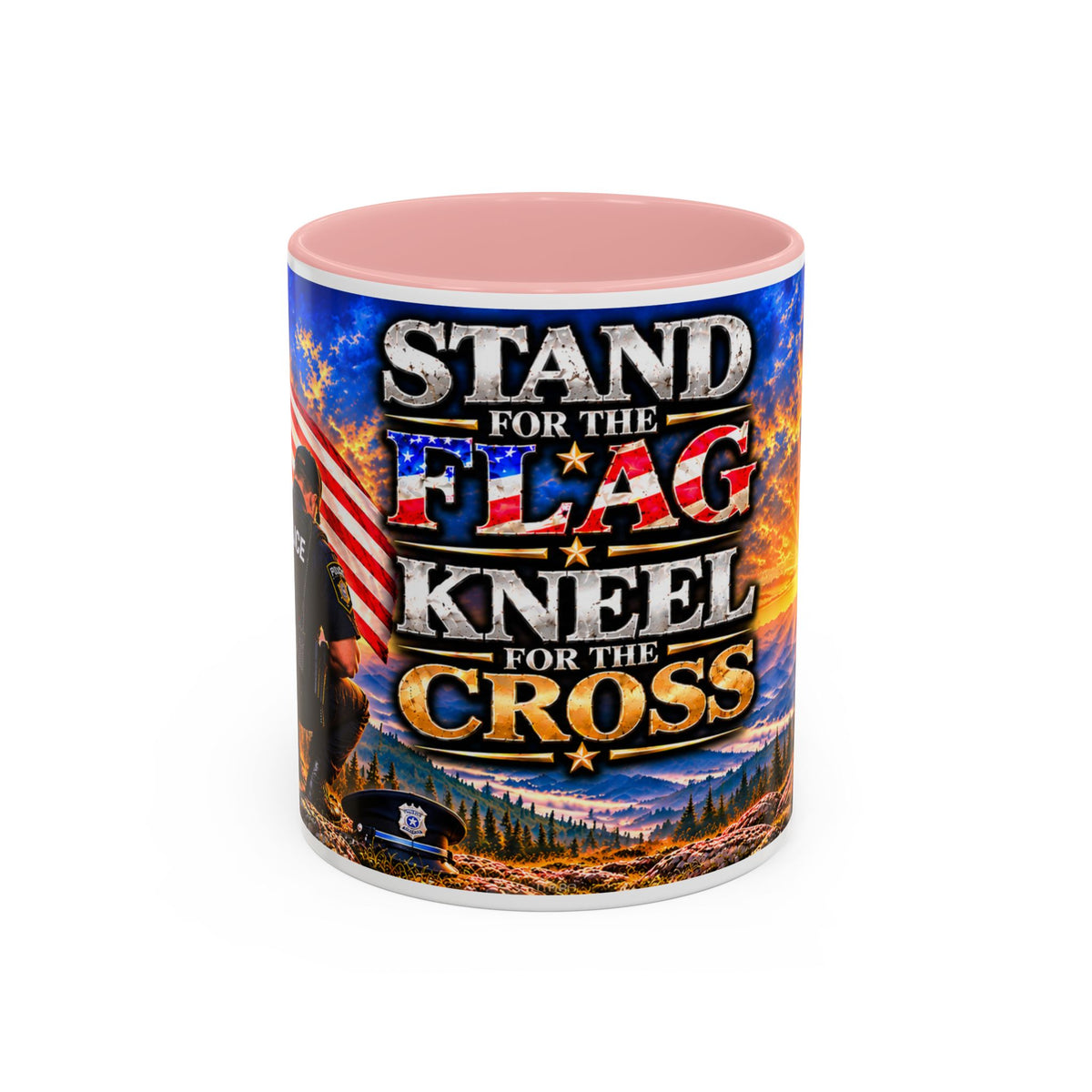 Stand for the Flag, Kneel for the Cross Coffee Mug