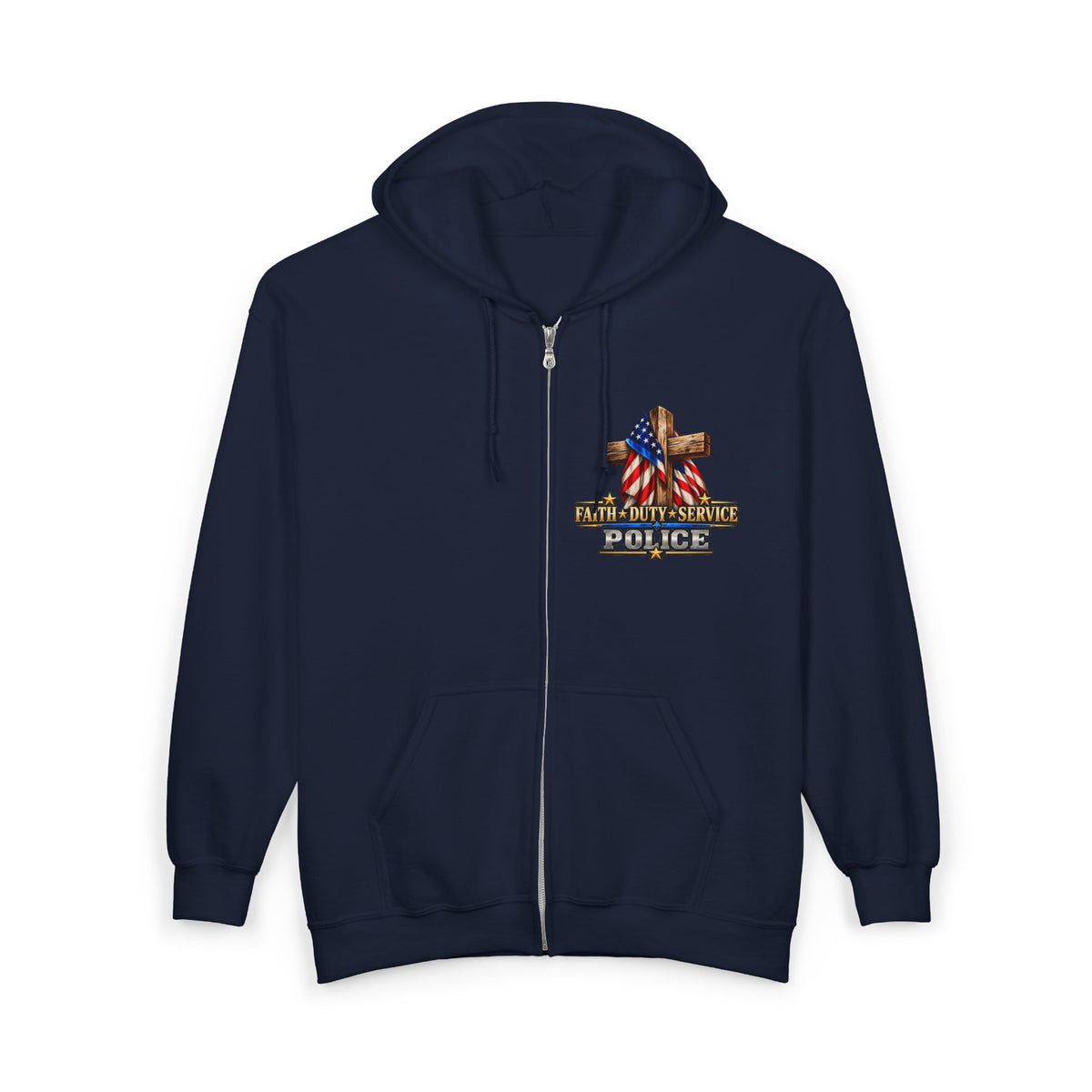Police Officer Stand for the Flag, Kneel for the Cross - Hoodie