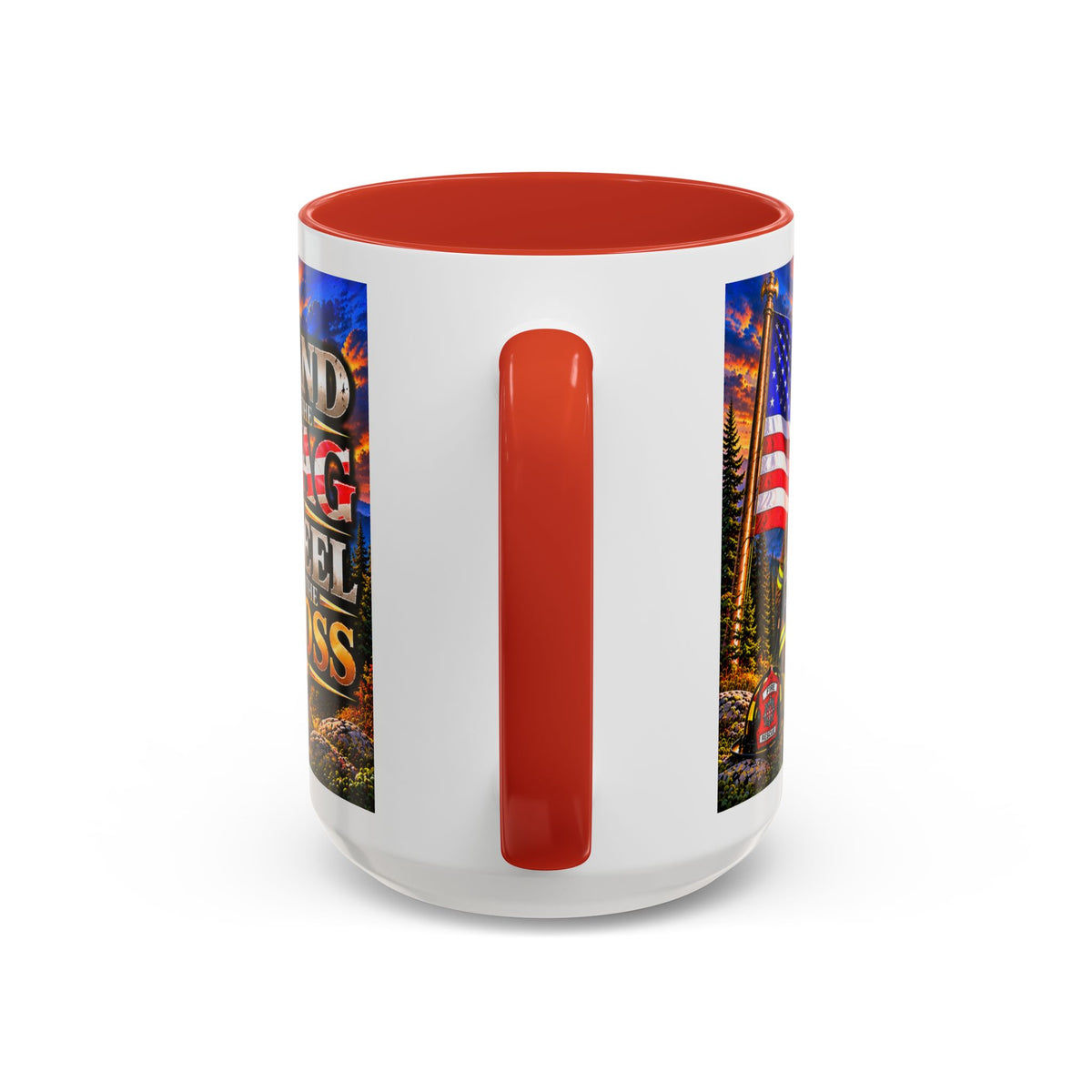 Stand for the Flag, Kneel for the Cross Accent Coffee Mug — Sheriff, Firefighter, EMS & 9-1-1 Telecommunicator 15oz
